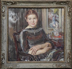 Ritratto di Elspeth - Quadro ad olio scozzese impressionista degli anni Cinquanta