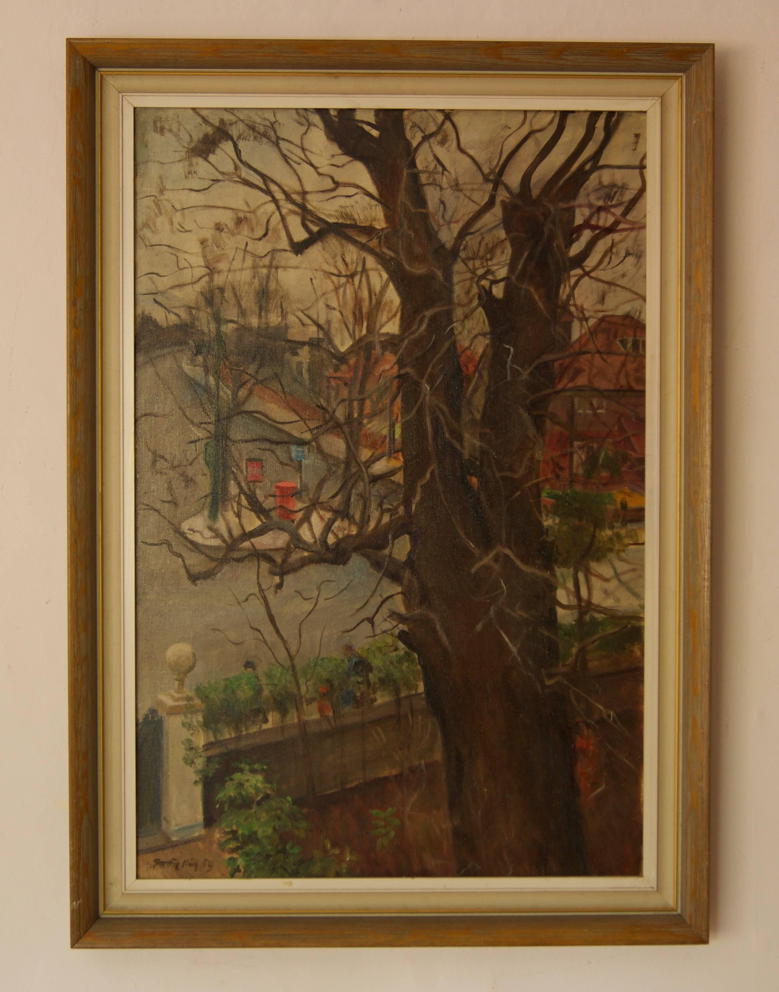 Artist's Address - Mid 20th Century Impressionist Oil by Dorothy King - London For Sale 1