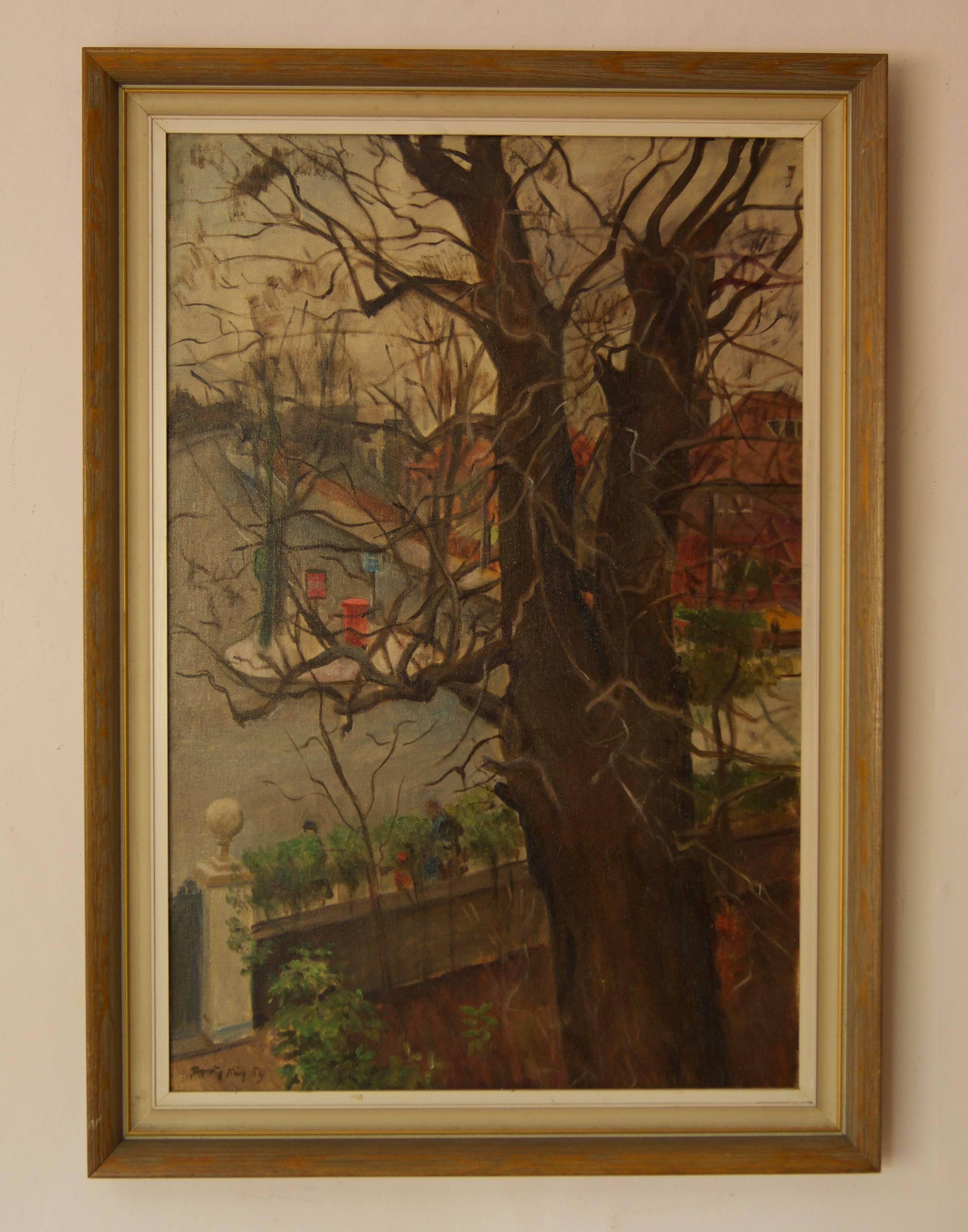 Dirección del artista - Óleo impresionista de mediados del siglo XX por Dorothy King - Londres en venta 1