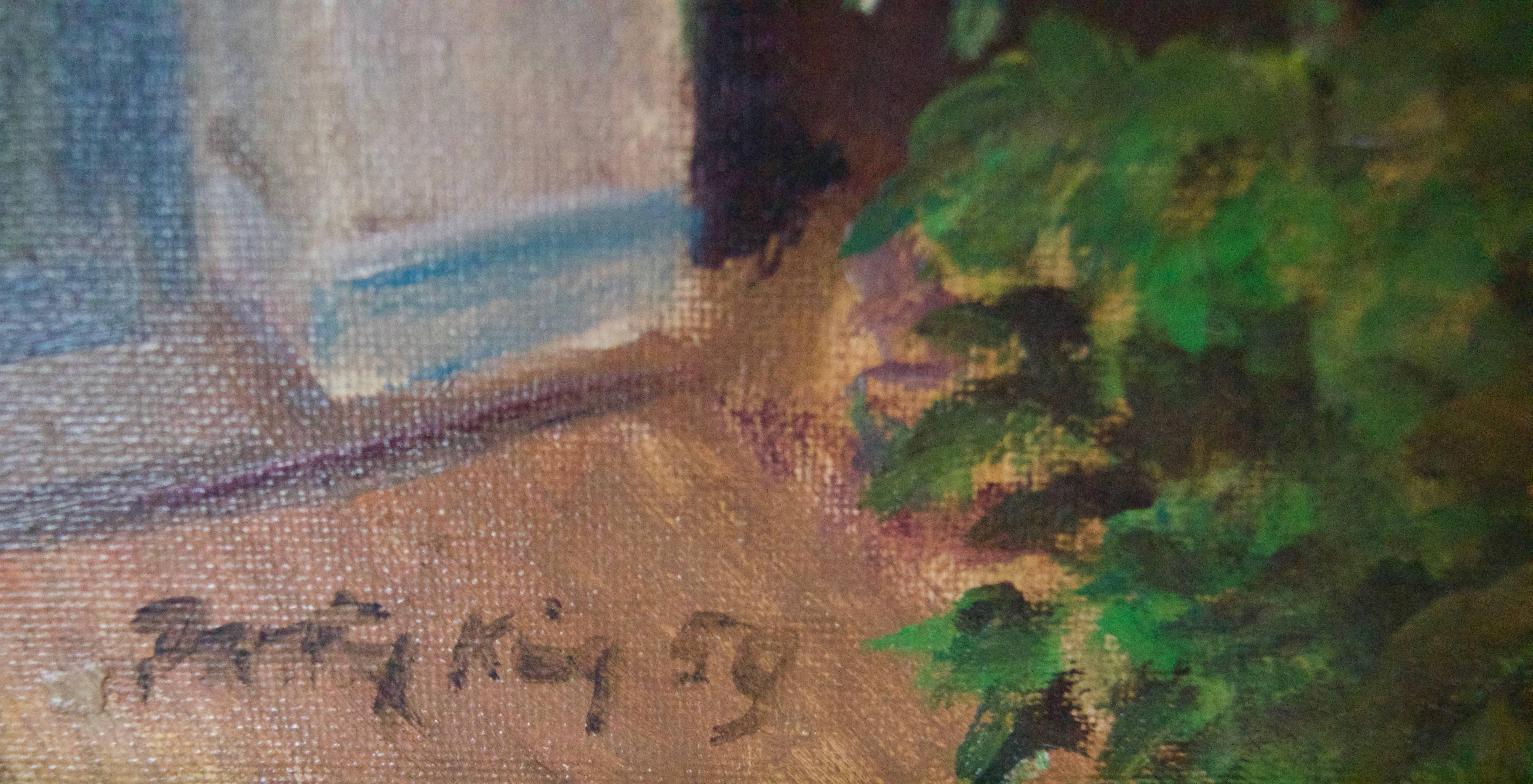 Dirección del artista - Óleo impresionista de mediados del siglo XX por Dorothy King - Londres en venta 4