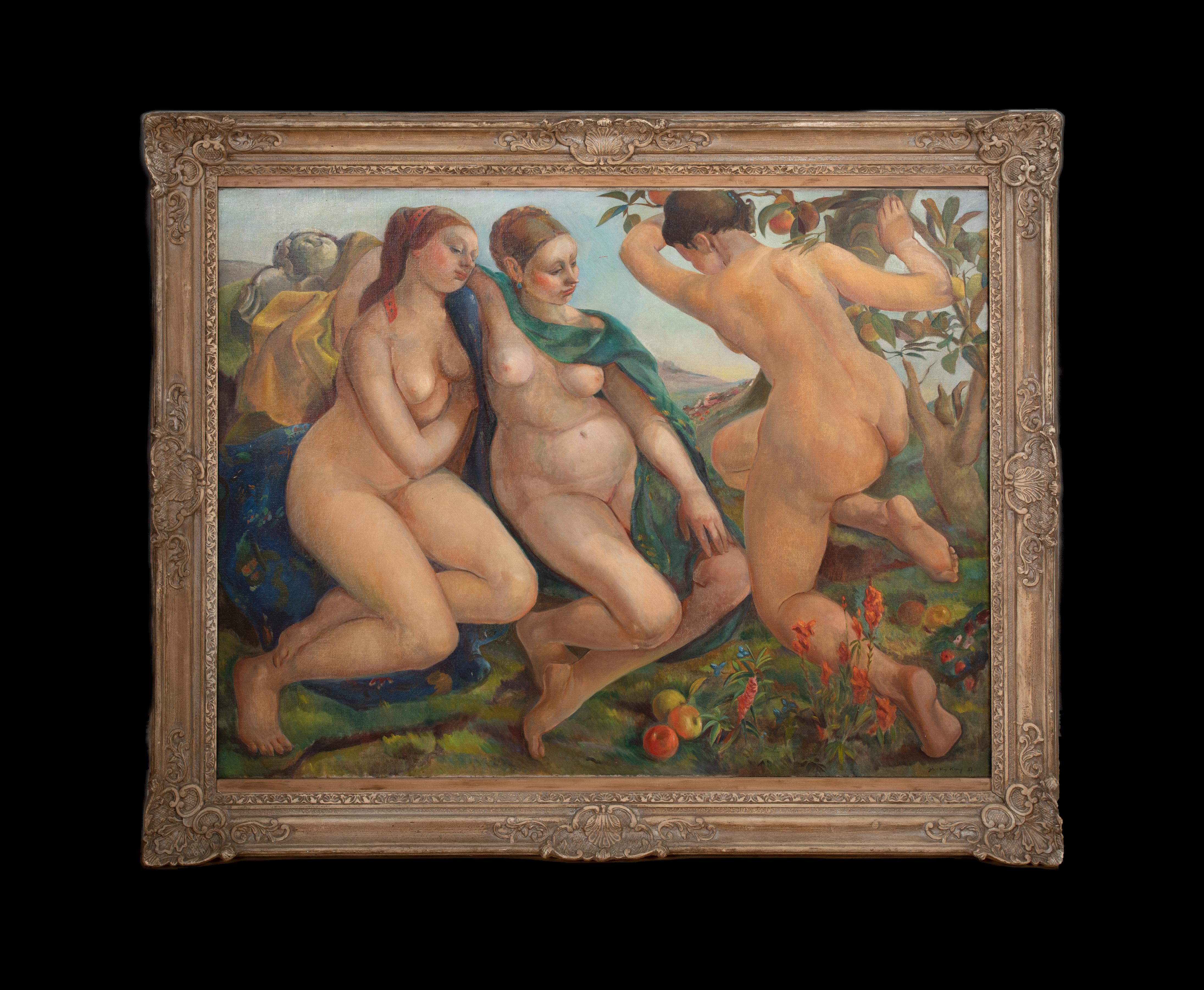 The Three Graces, dated 1957  by Dorothy KING RBA (1907-1990) - Painting by Dorothy King
