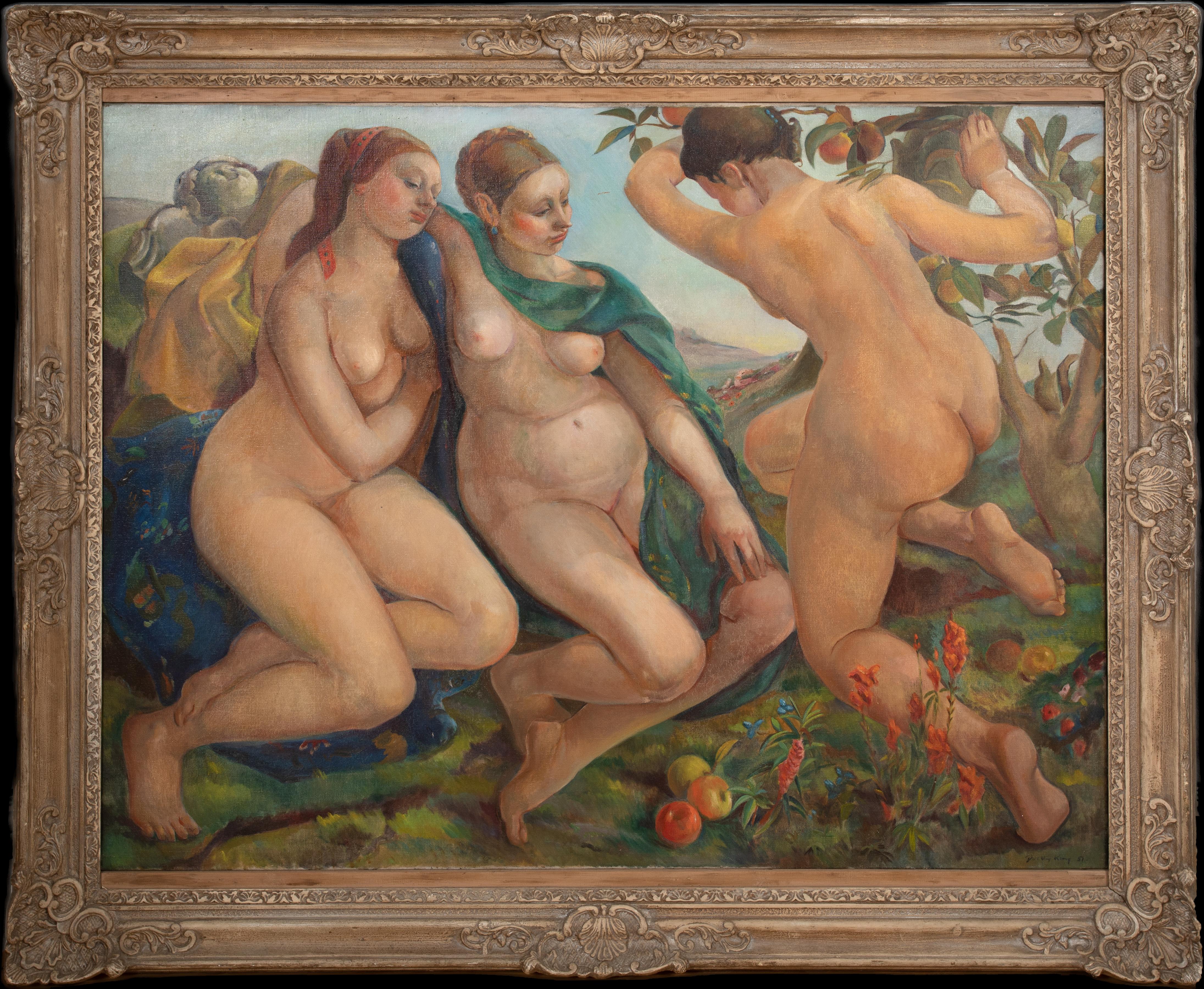 Dorothy King Portrait Painting - The Three Graces, dated 1957  by Dorothy KING RBA (1907-1990)