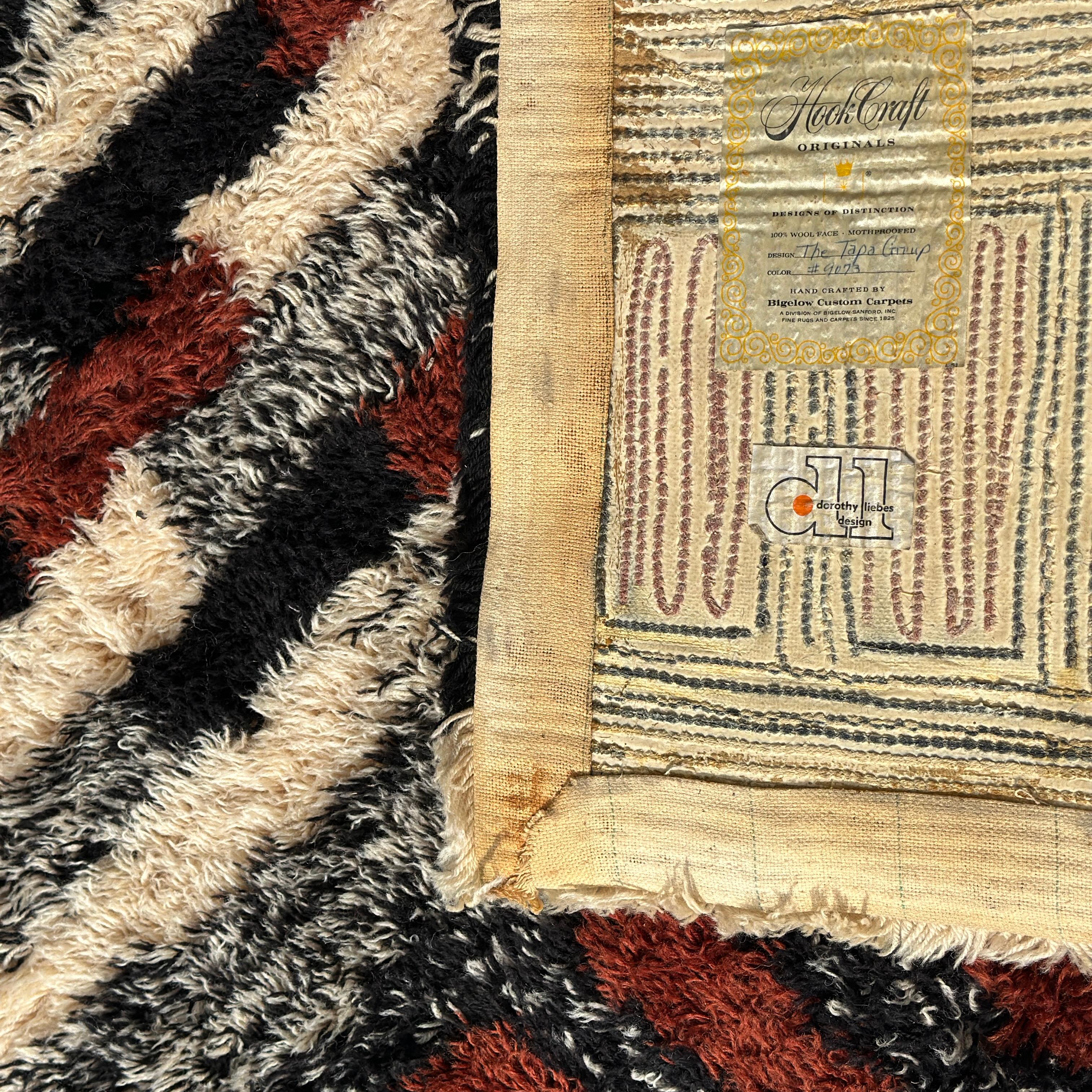 Dorothy Liebes Hook Craft Originals The Tapa Group Modernist Shag Rug 54