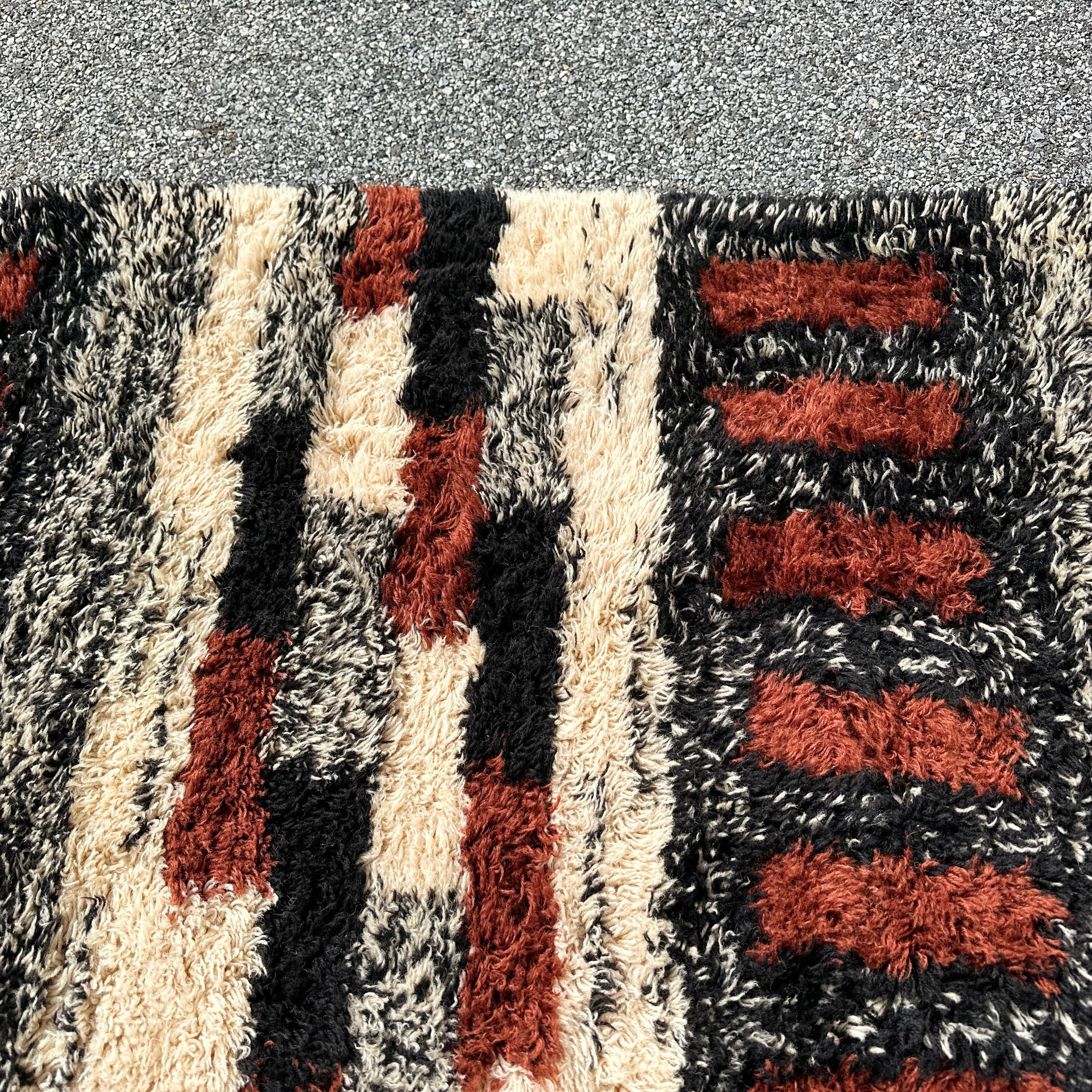 Hand-Crafted Dorothy Liebes Hook Craft Originals The Tapa Group Modernist Shag Rug 54