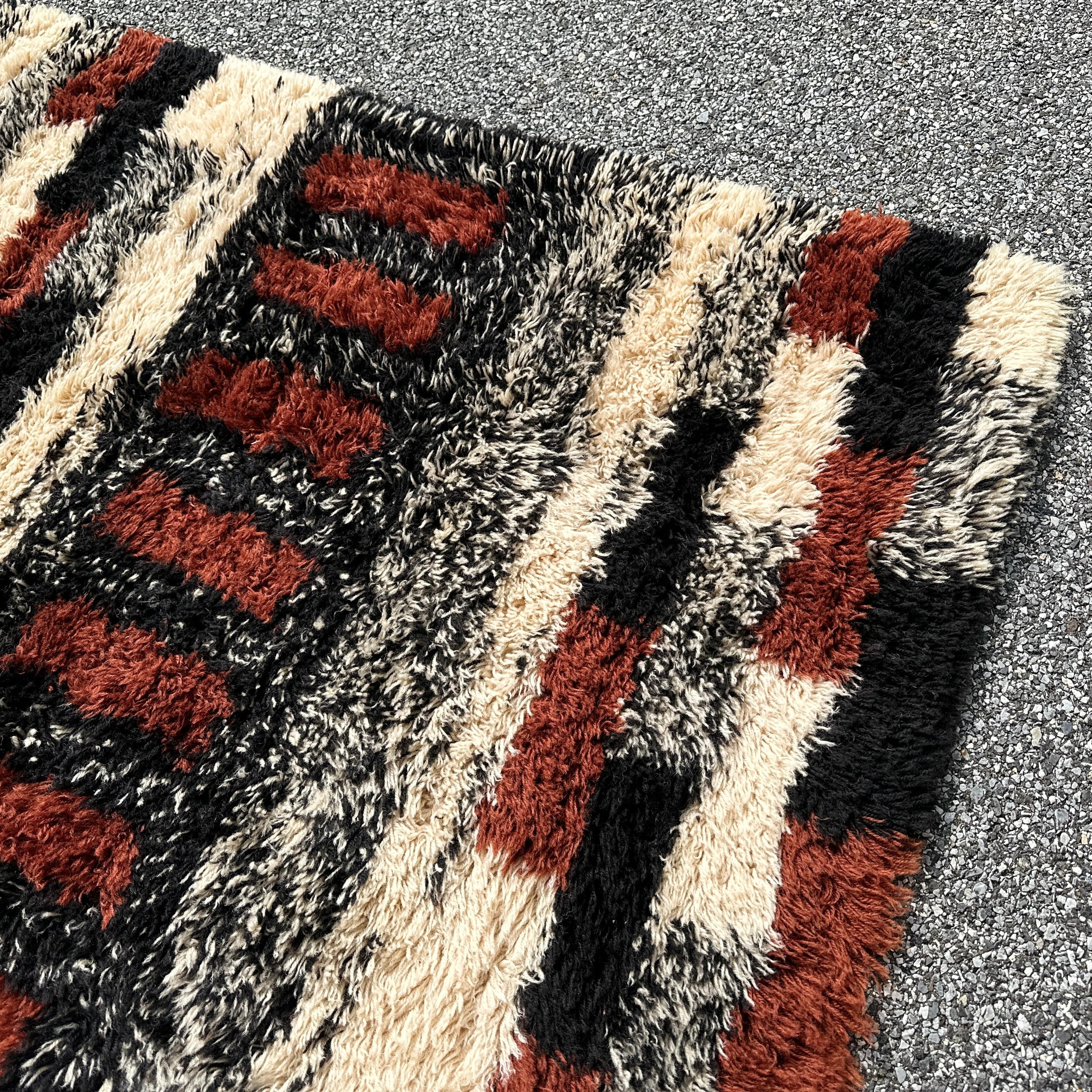Wool Dorothy Liebes Hook Craft Originals The Tapa Group Modernist Shag Rug 54