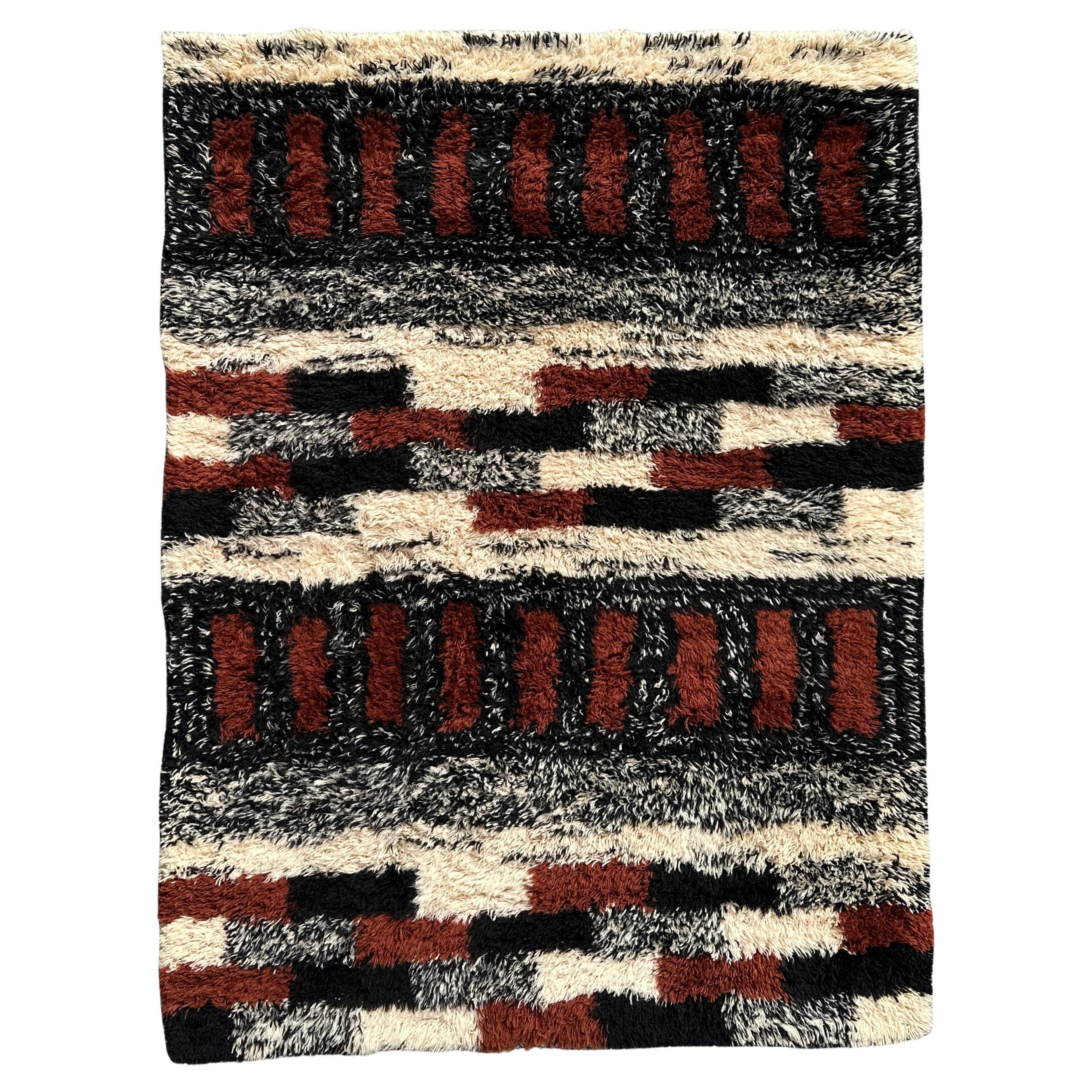 Dorothy Liebes Hook Craft Originals The Tapa Group Modernist Shag Rug 54"x72" For Sale
