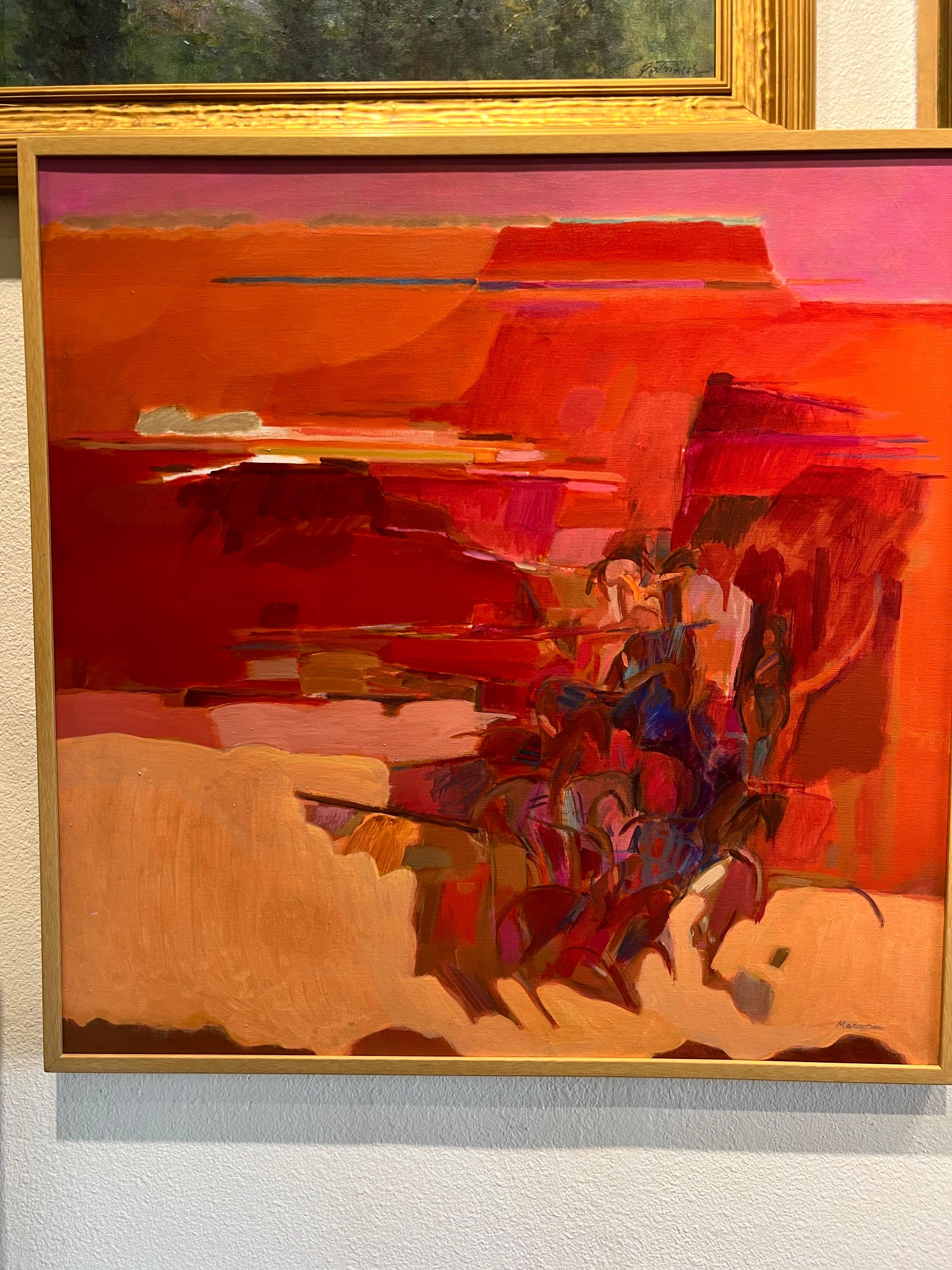 Presso la strada del Canyon, Hoarse Canyon 36x36 - Painting di Dorothy Marootian