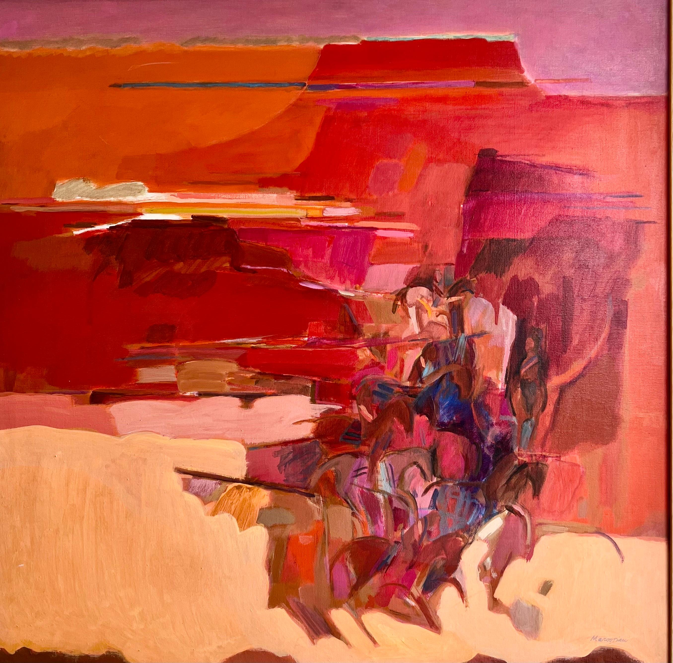 Dorothy Marootian Abstract Painting - Horse Canyon