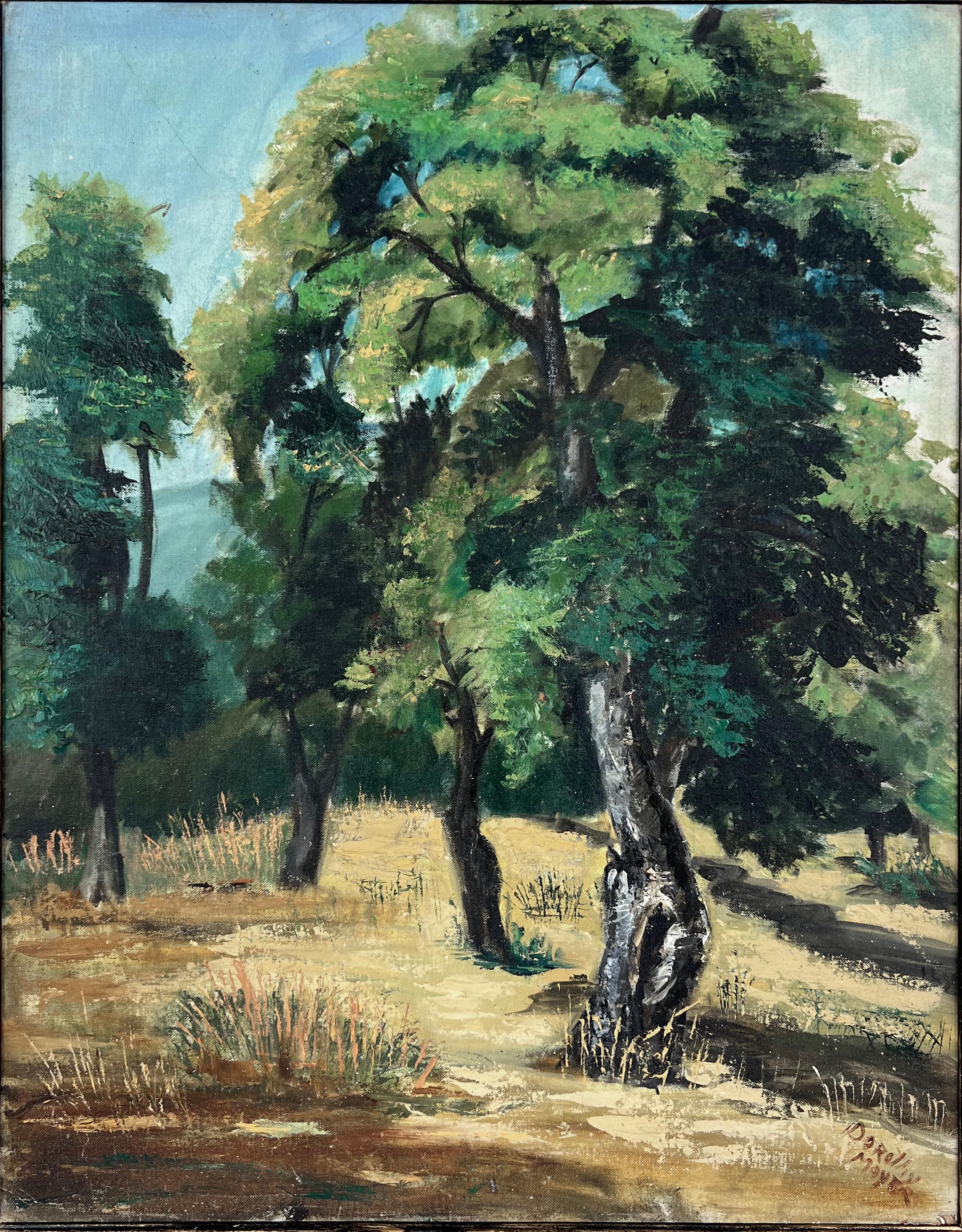 Boschi e colline d'estate Santa Cruz County California - Painting di Dorothy Mayer