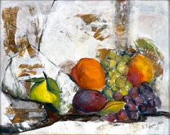 Still Life of Fruit on Table Style of Paul Cézanne