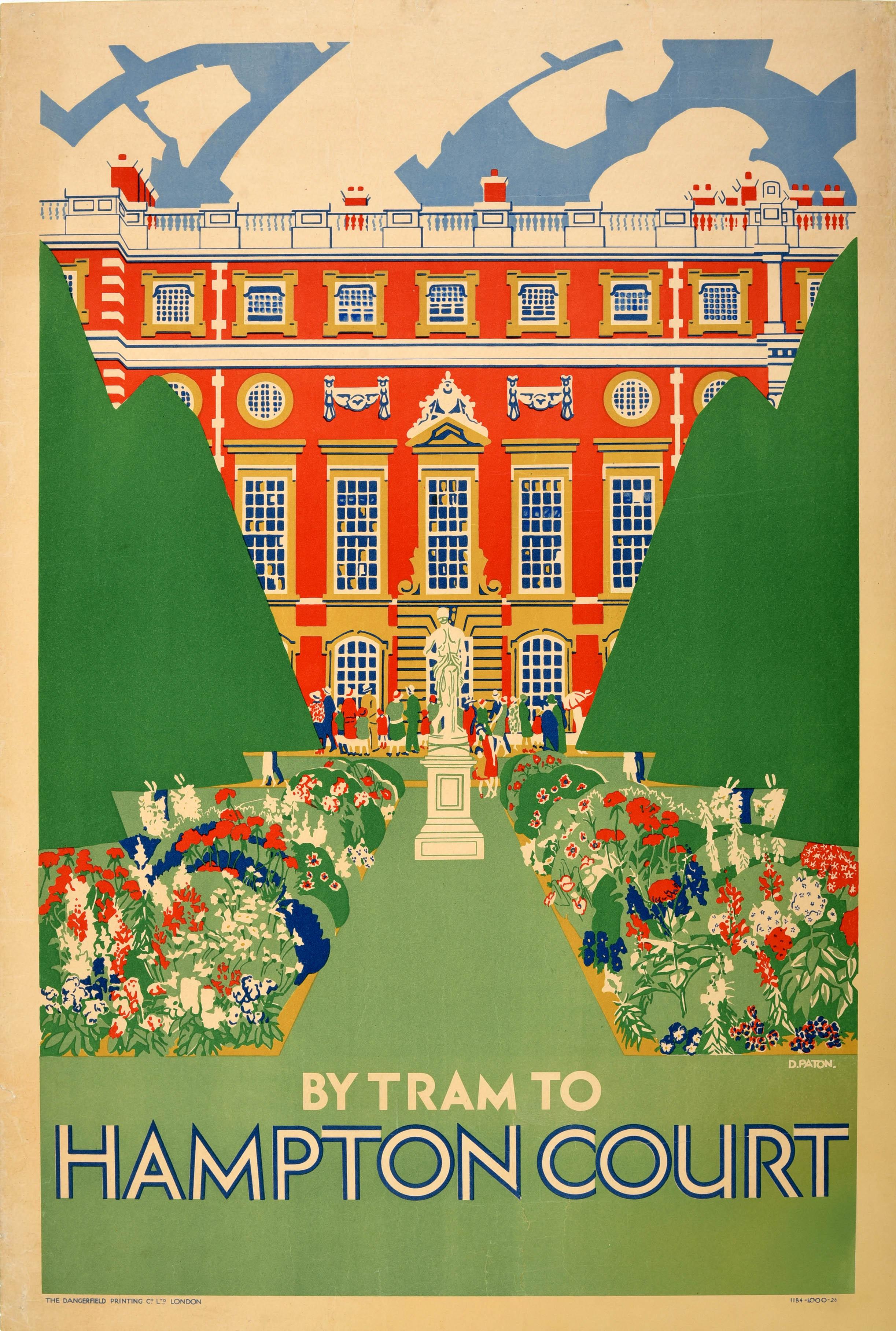 Dorothy Paton Print - Original Vintage London Transport Poster By Tram to Hampton Court Royal Palace