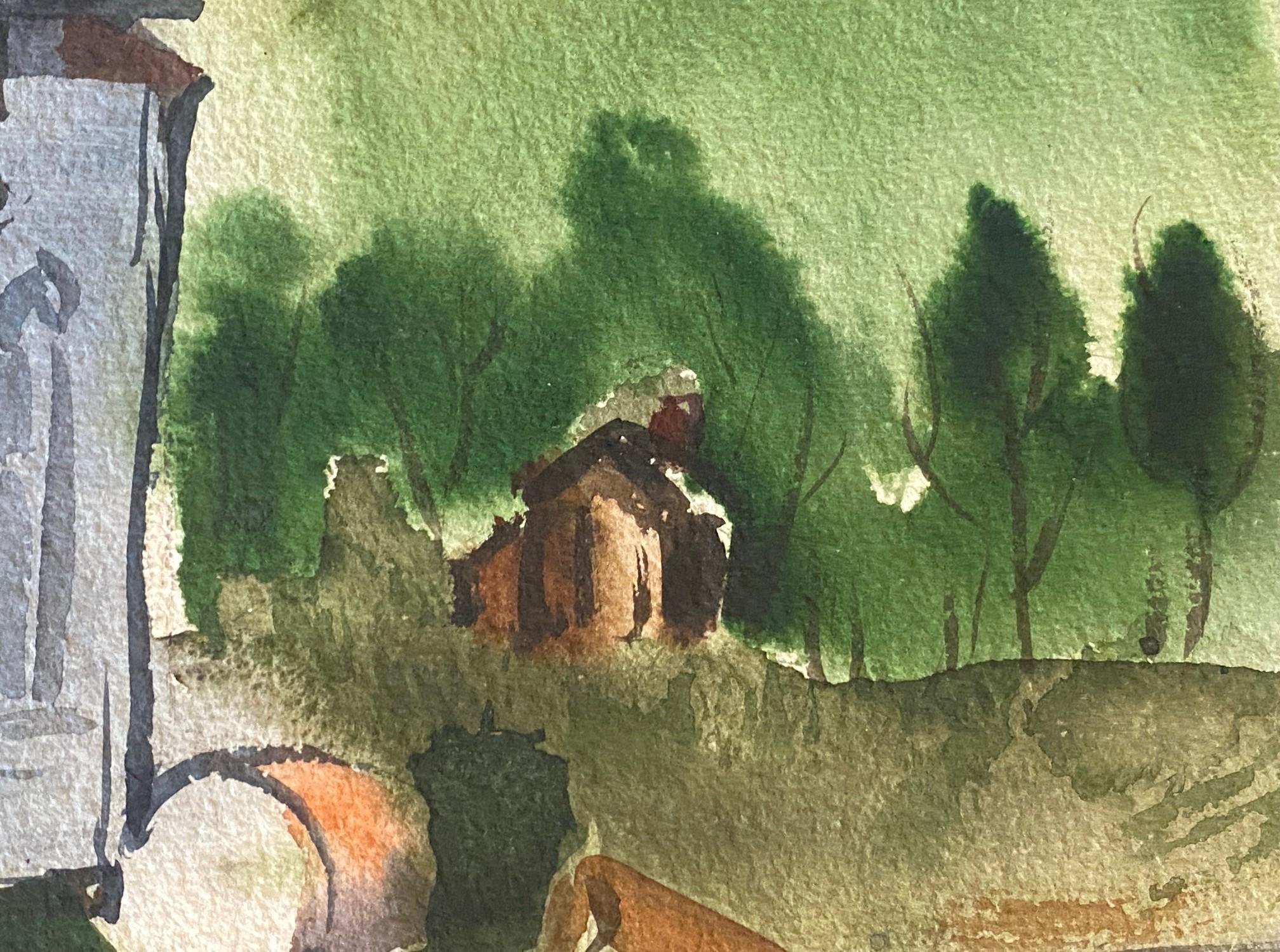 Dorothy Sklar Signed Mid-Century California Original Landscape & Church Painting For Sale 3