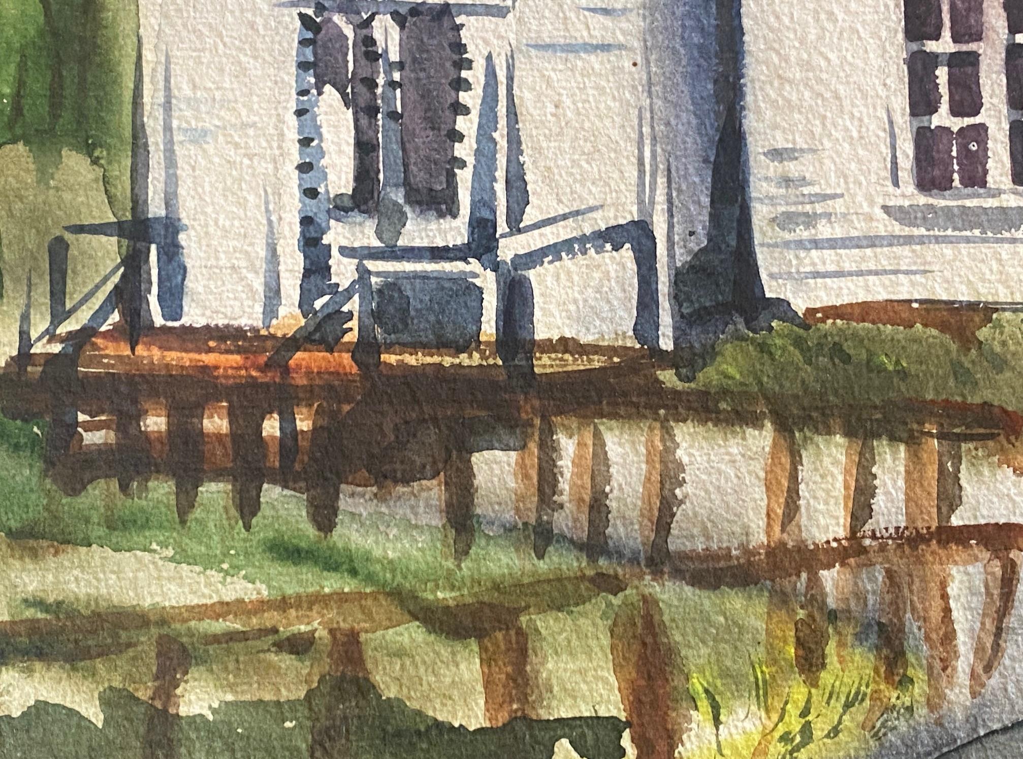 Dorothy Sklar Signed Mid-Century California Original Landscape & Church Painting For Sale 2