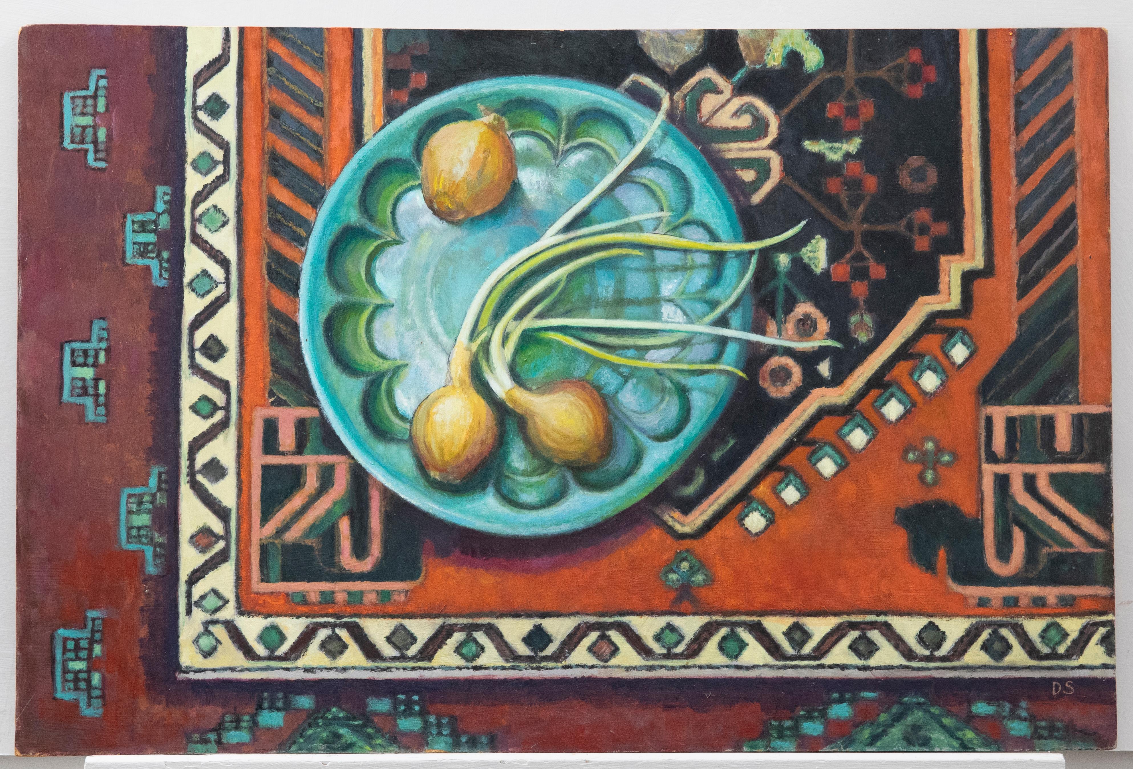 Dorothy Southern - Contemporary Oil, Onions and Textile For Sale 1