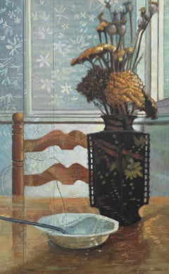 Dorothy Southern - Huile contemporaine, Nature morte aux fleurs séchées