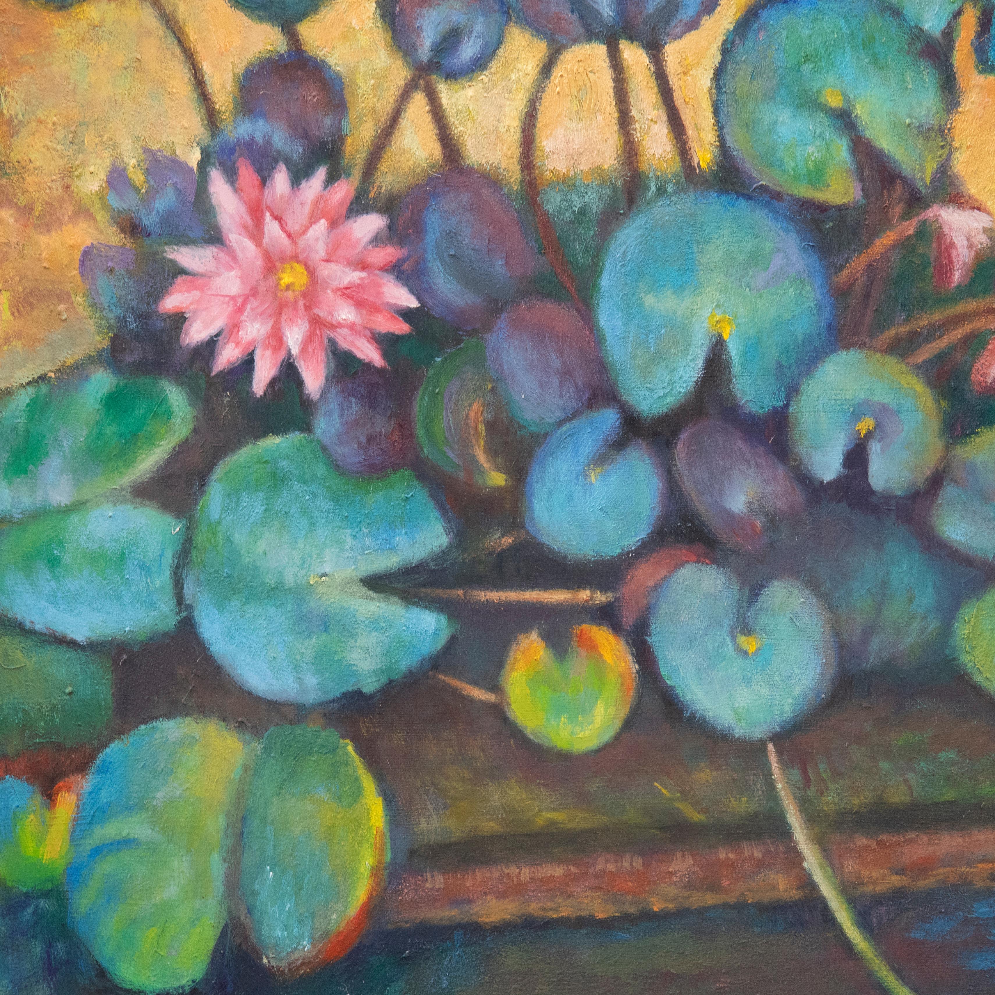 Dorothy Southern - Contemporary Oil, The Pink Flower For Sale 3