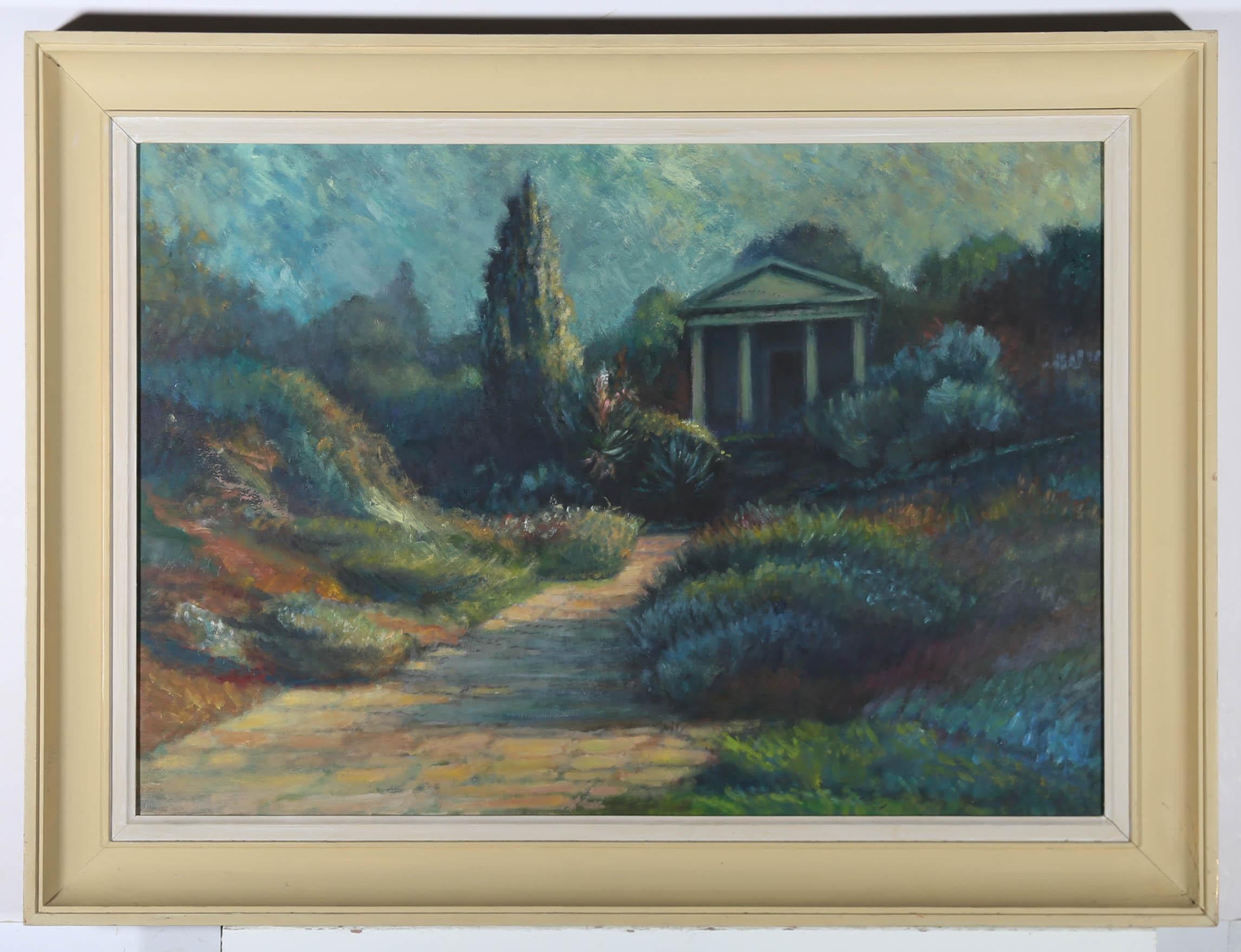 Dorothy Southern - Framed Contemporary Oil, Aromatic Planting, Kew For Sale 2