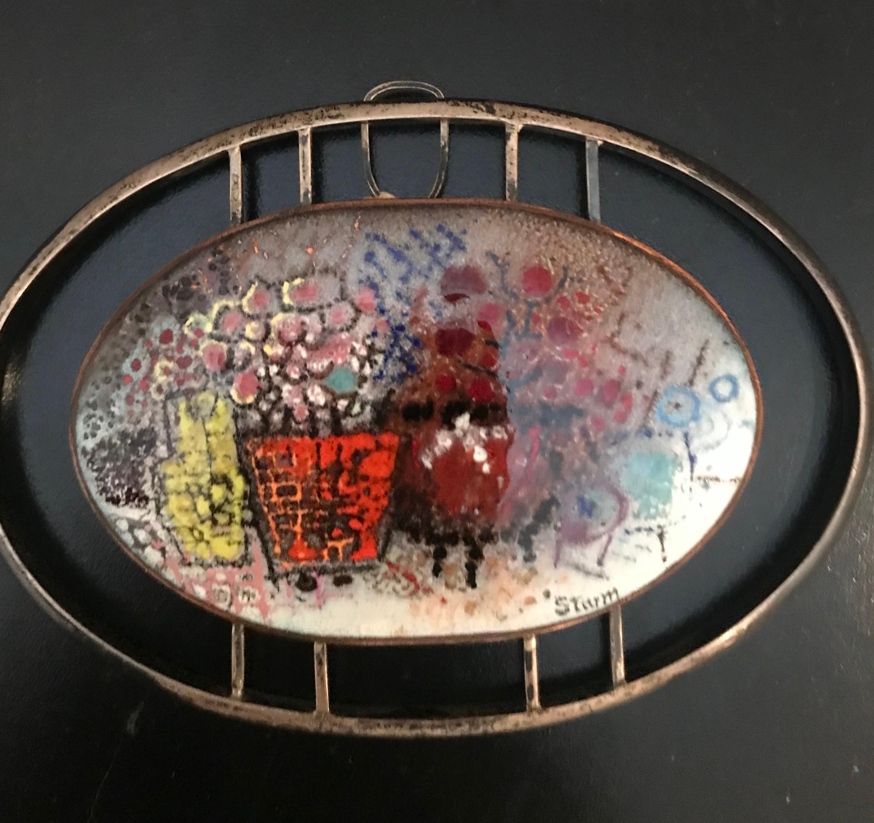 Untitled (Enamel Pendant) - American Modern Mixed Media Art by Dorothy Sturm