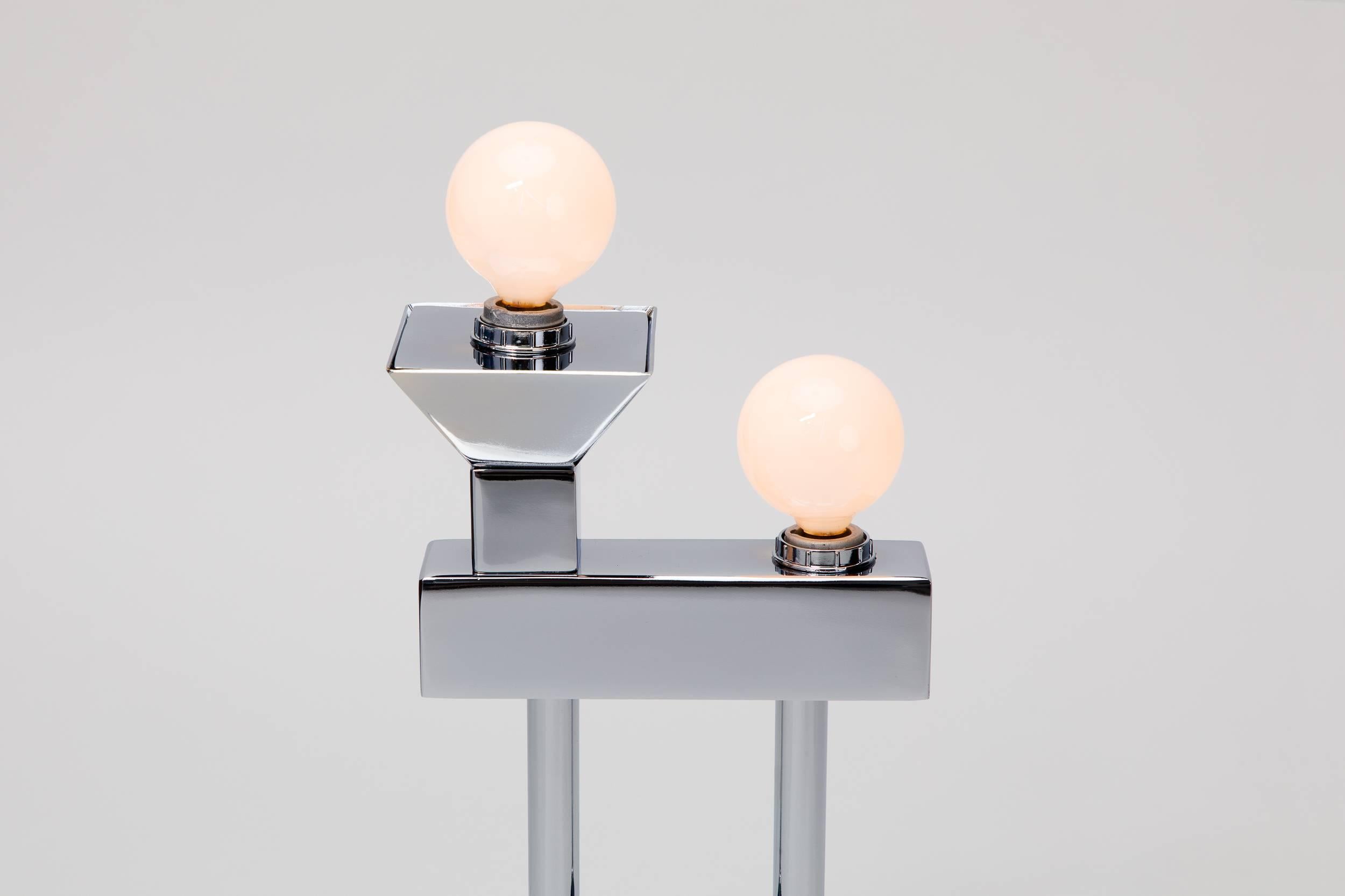 Plated Dorothy Table Lamp in Chrome by Another Human, Modern Sculptural Light For Sale