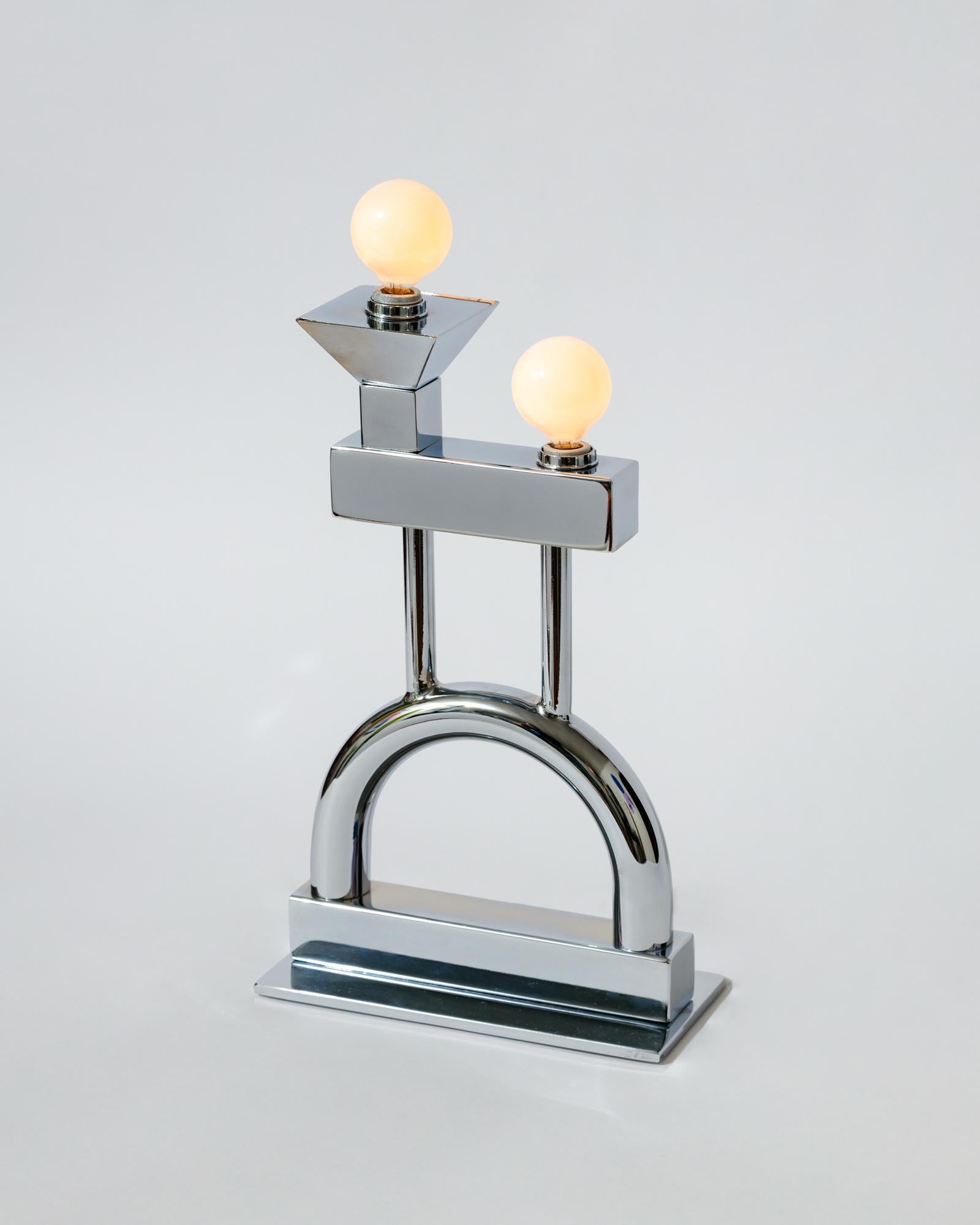 American Dorothy Table Lamp in Chrome by Another Human, Modern Sculptural Light For Sale