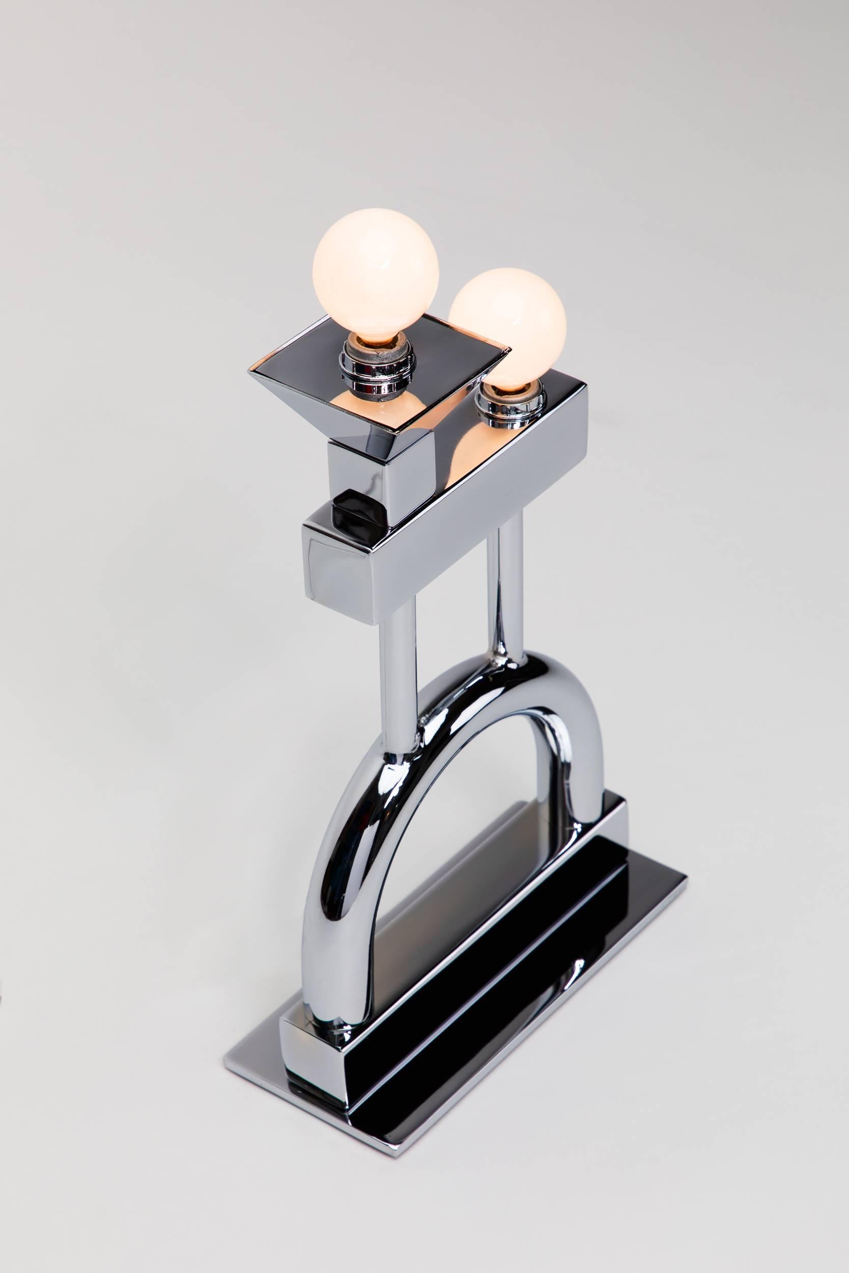 Dorothy Table Lamp in Chrome by Another Human, Modern Sculptural Light In New Condition For Sale In Los Angeles, CA