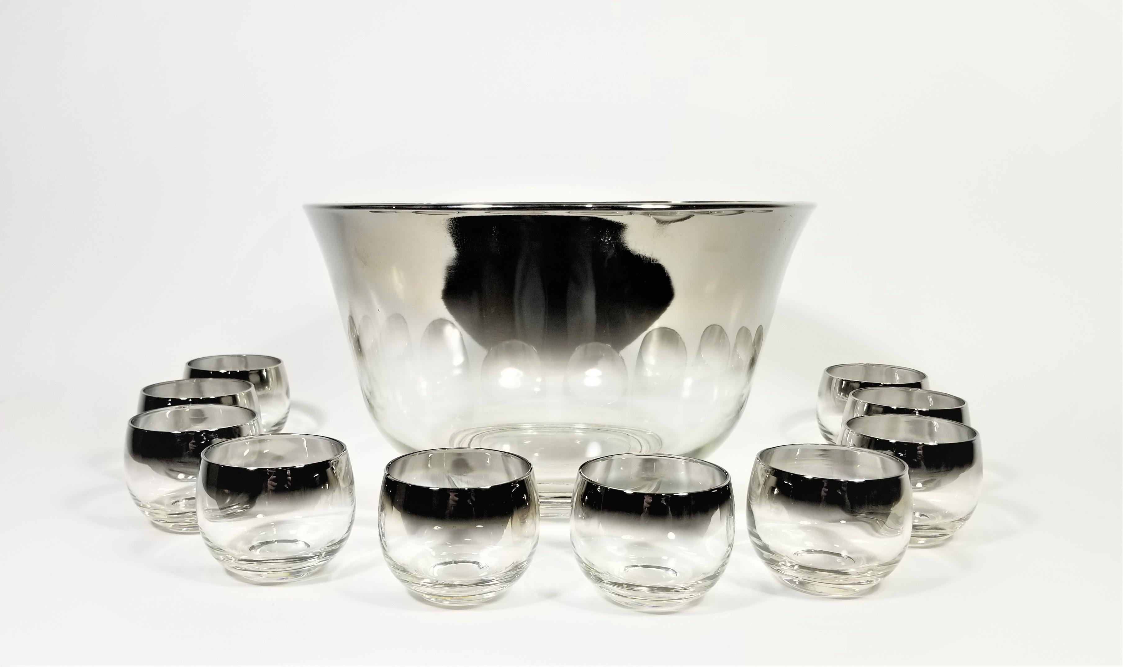 Mid-Century Modern Dorothy Thorpe 1960s Mid Century Glassware Barware Set of 10
