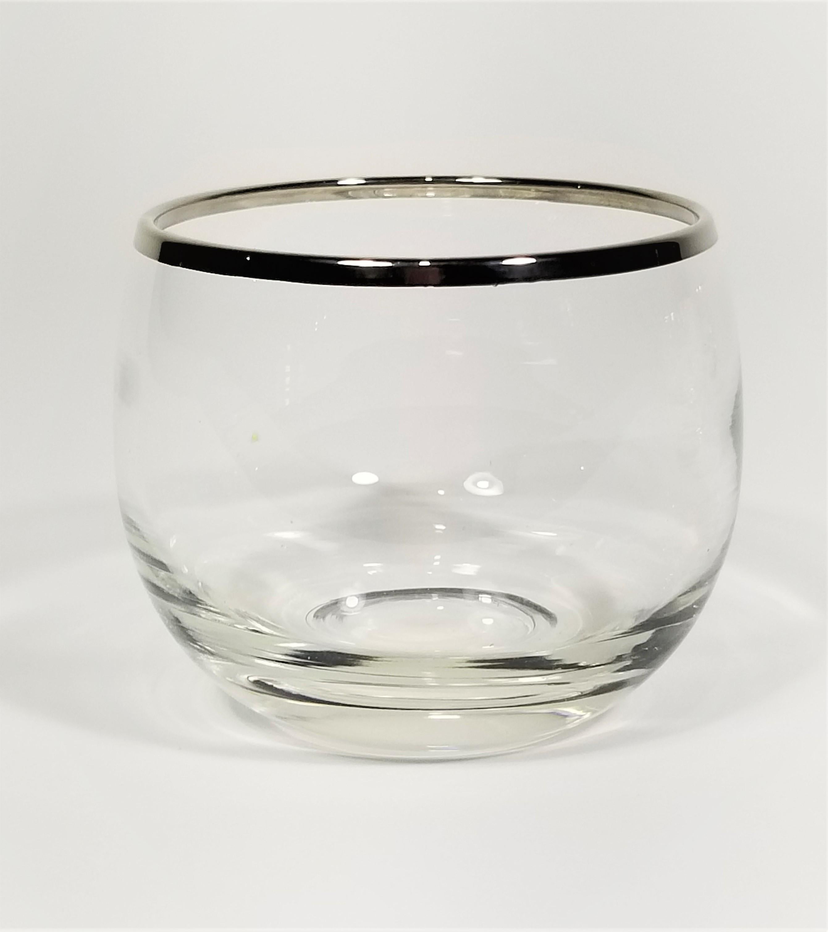 Dorothy Thorpe 1960s Mid Century Silver Rimmed 4 Oz Glassware Barware Set of 6 For Sale 4