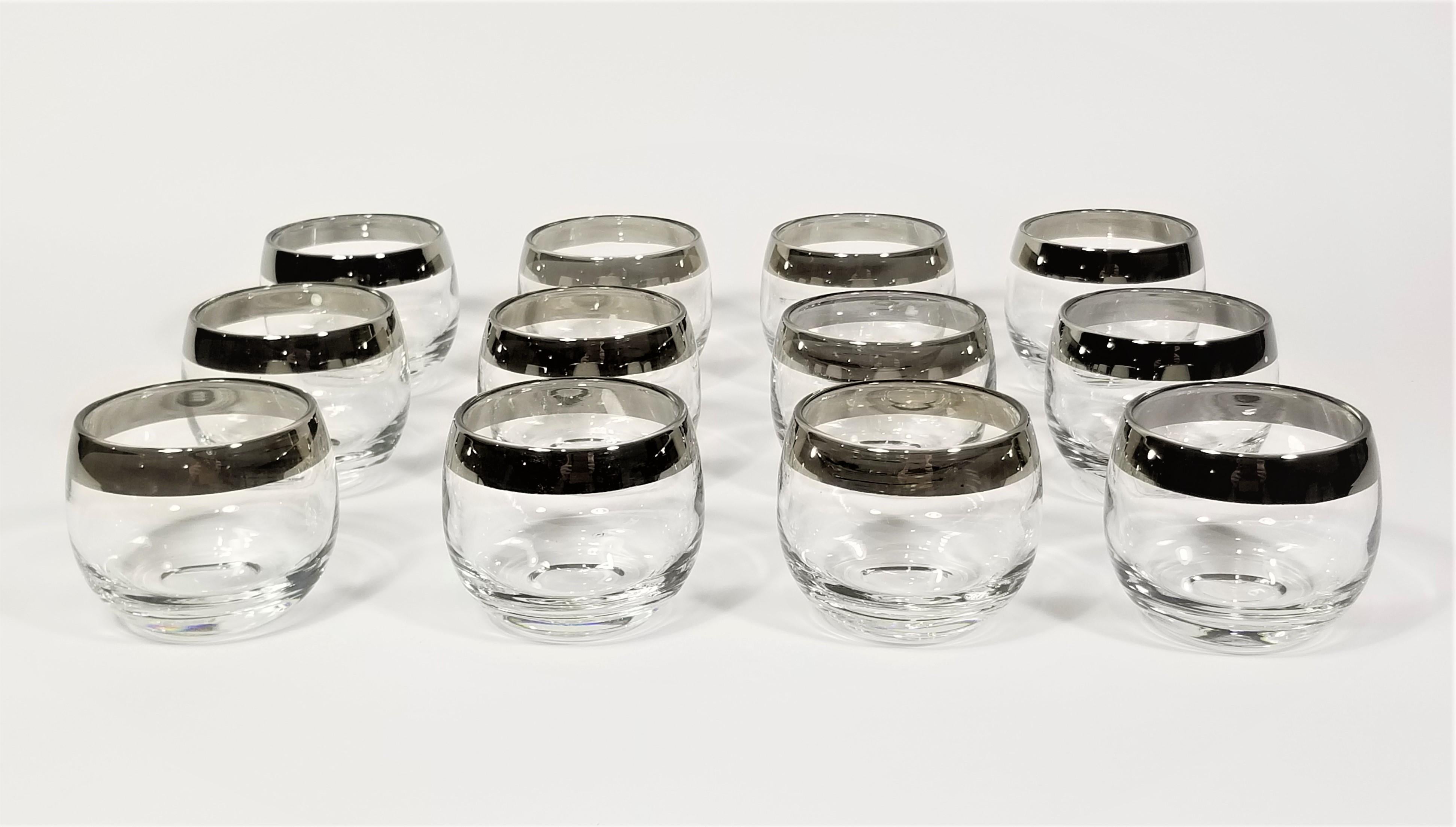 Dorothy Thorpe 1960s Mid Century Silver Rimmed Glassware Barware  4