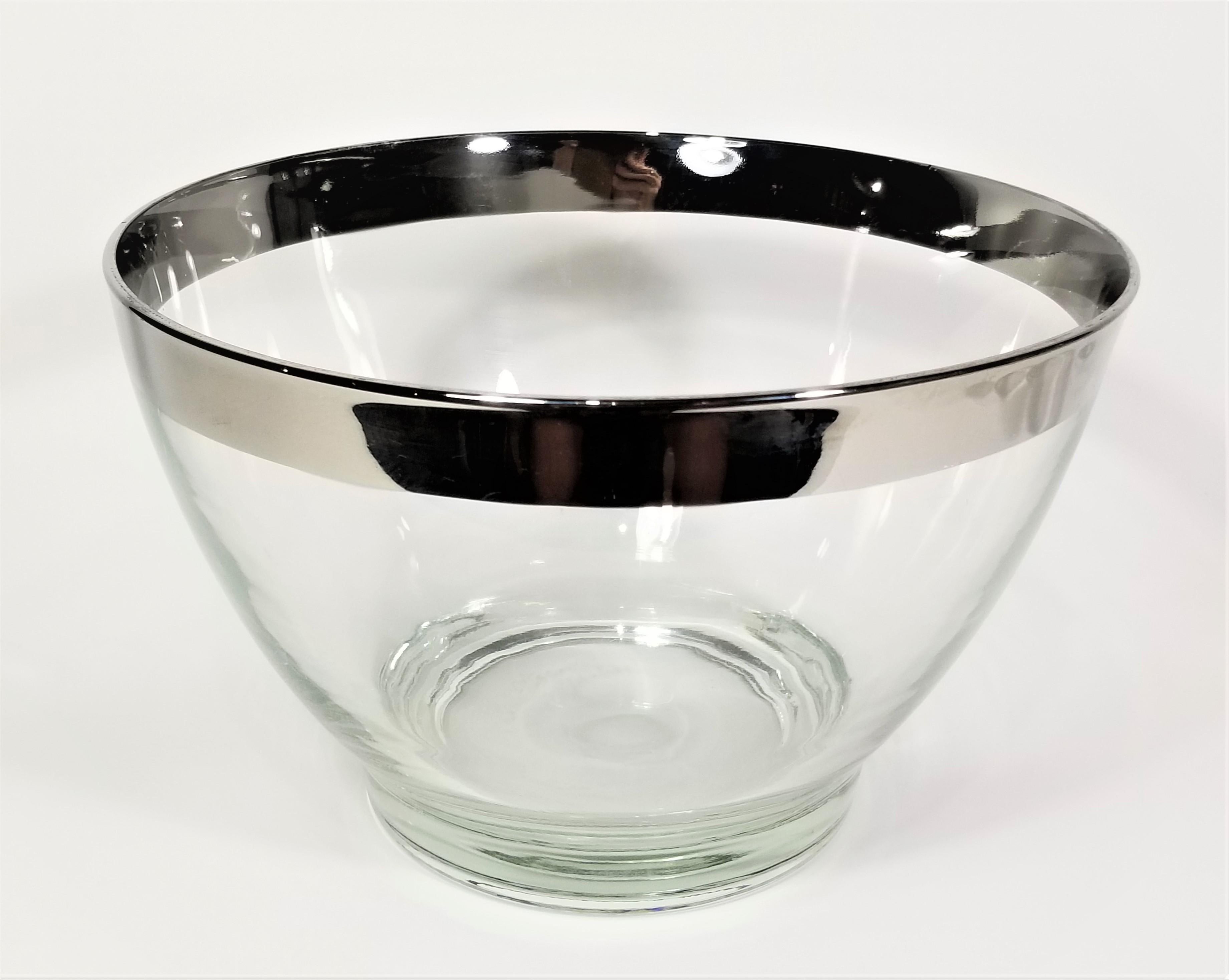 20th Century Dorothy Thorpe 1960s Mid Century Silver Rimmed Glassware Barware 
