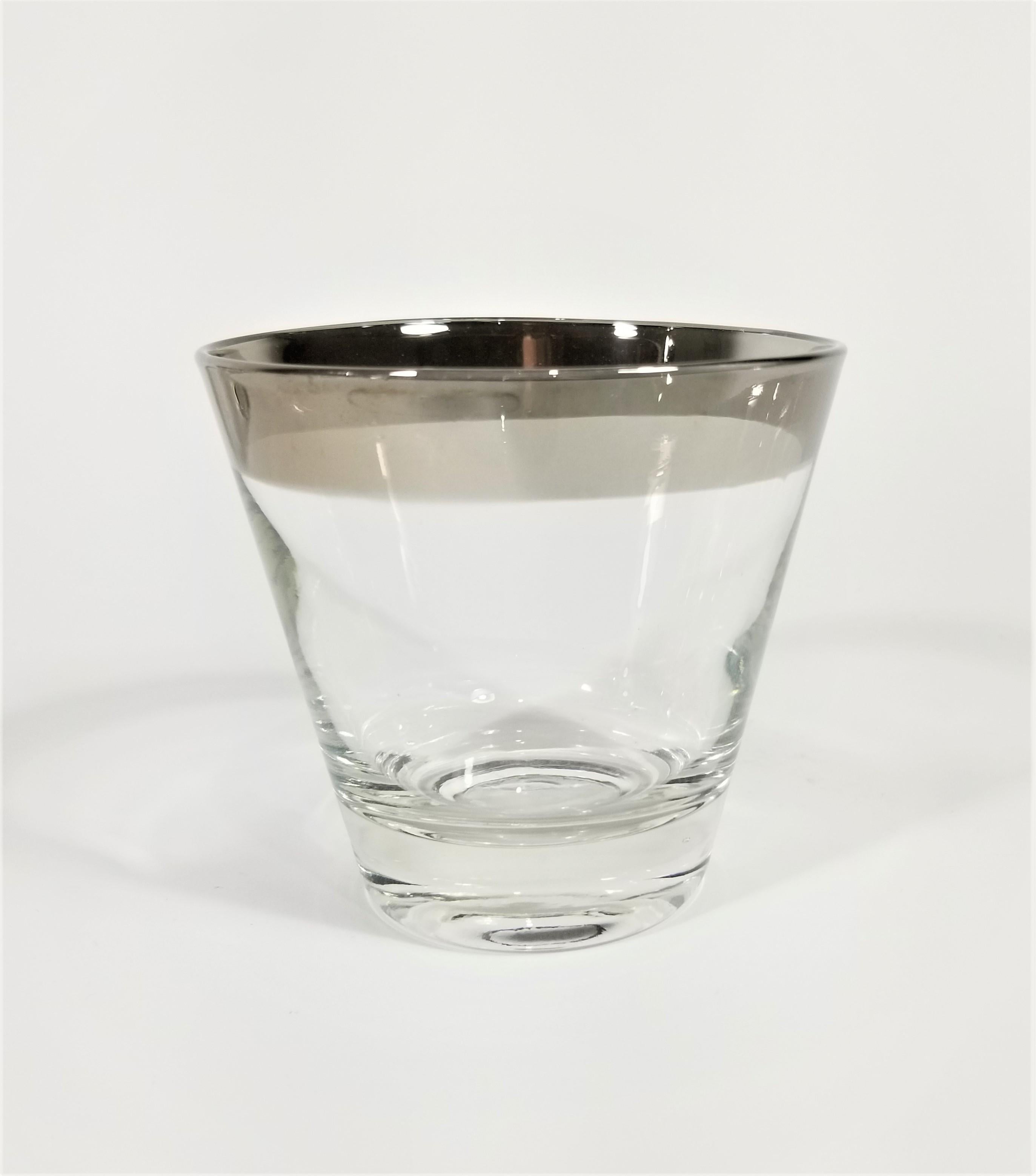 vintage silver rimmed glassware