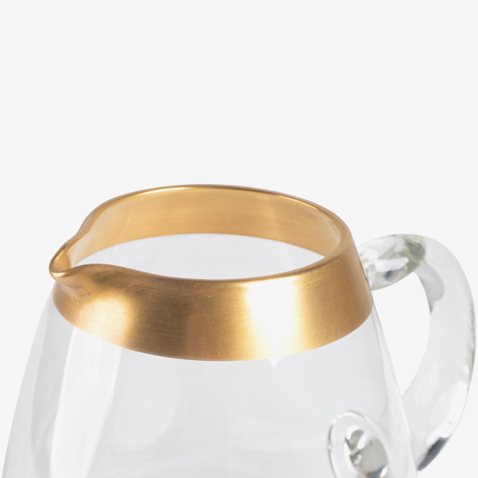 Dorothy Thorpe 22k Gold Rim Band Roly Poly Glasses & Pitcher Drinks Set - 5 Pcs 2