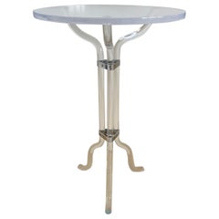 Dorothy Thorpe Attributed Lucite and Chrome Side or End Table, USA, Circa 1940s