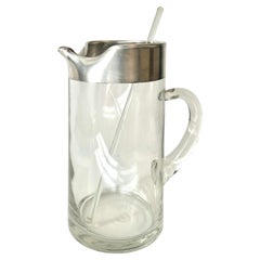 Pichet à cocktail ou à glace Dorothy Thorpe avec bande et étrier en argent sterling