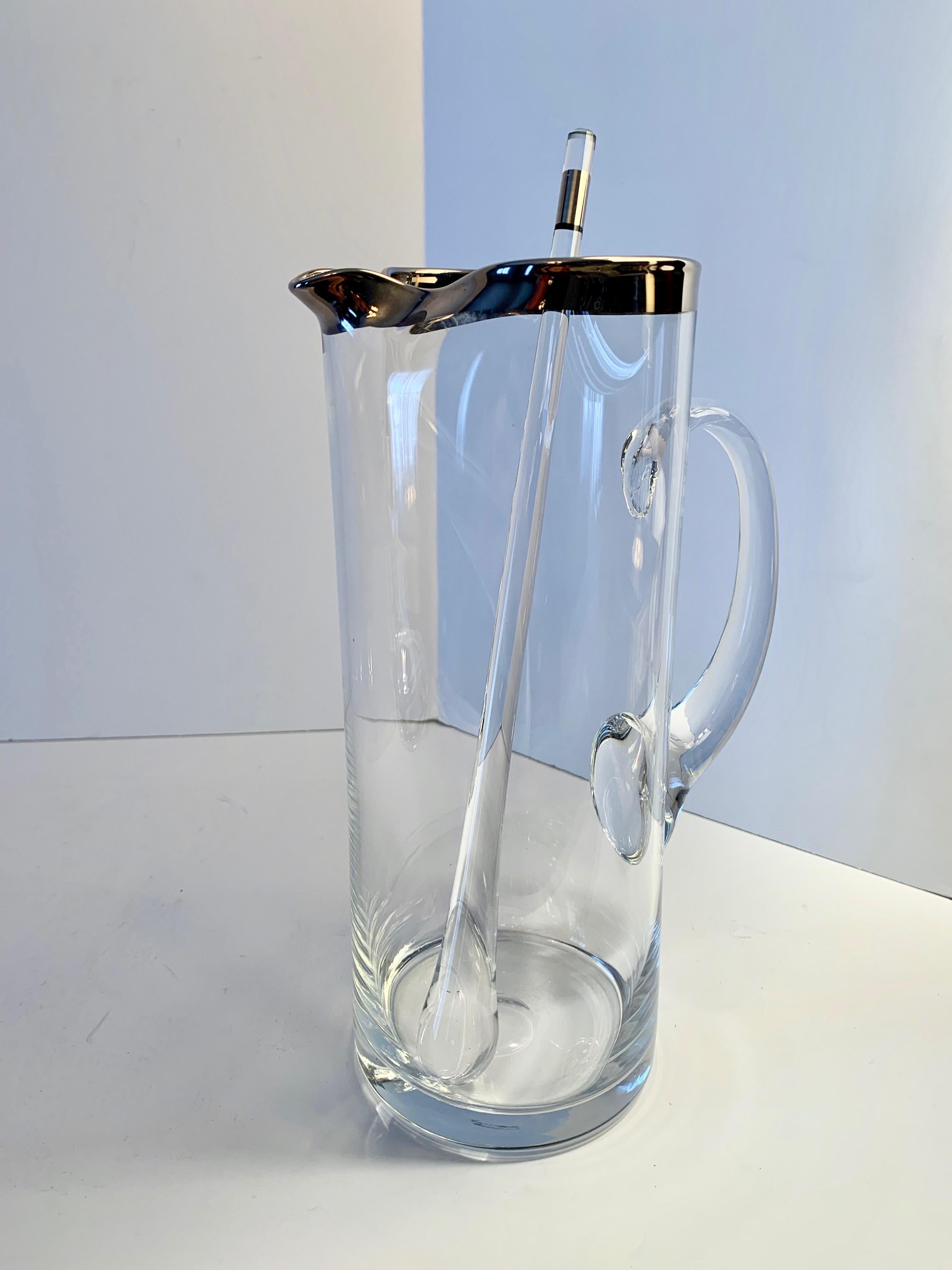 Mid-Century Modern Dorothy Thorpe Cocktail  Pitcher with Stirrer