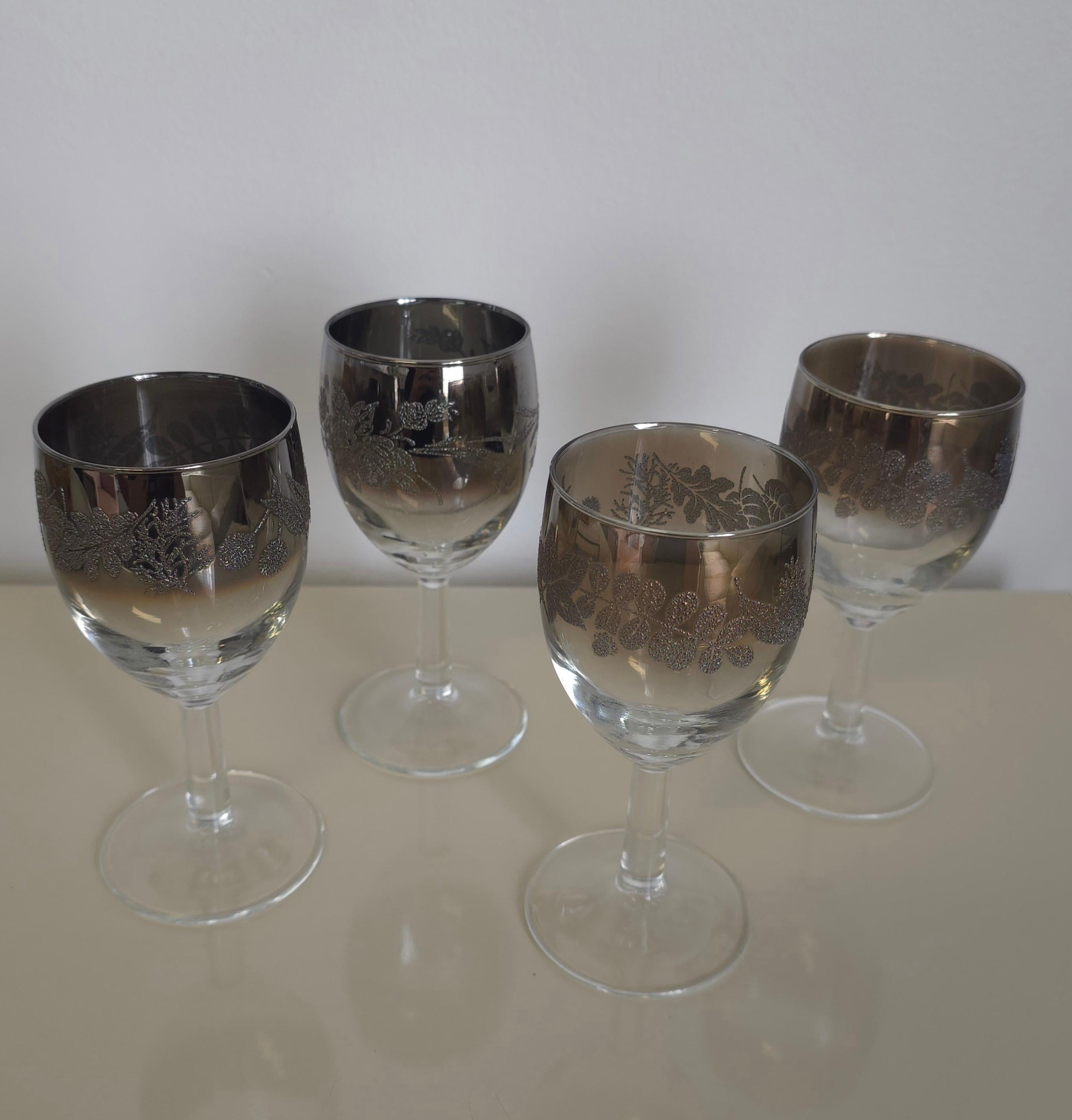 Dorothy Thorpe Dekorative Silber- Ombre-Getränke-/Champagner- und Weingläser aus Silber (Moderne der Mitte des Jahrhunderts) im Angebot