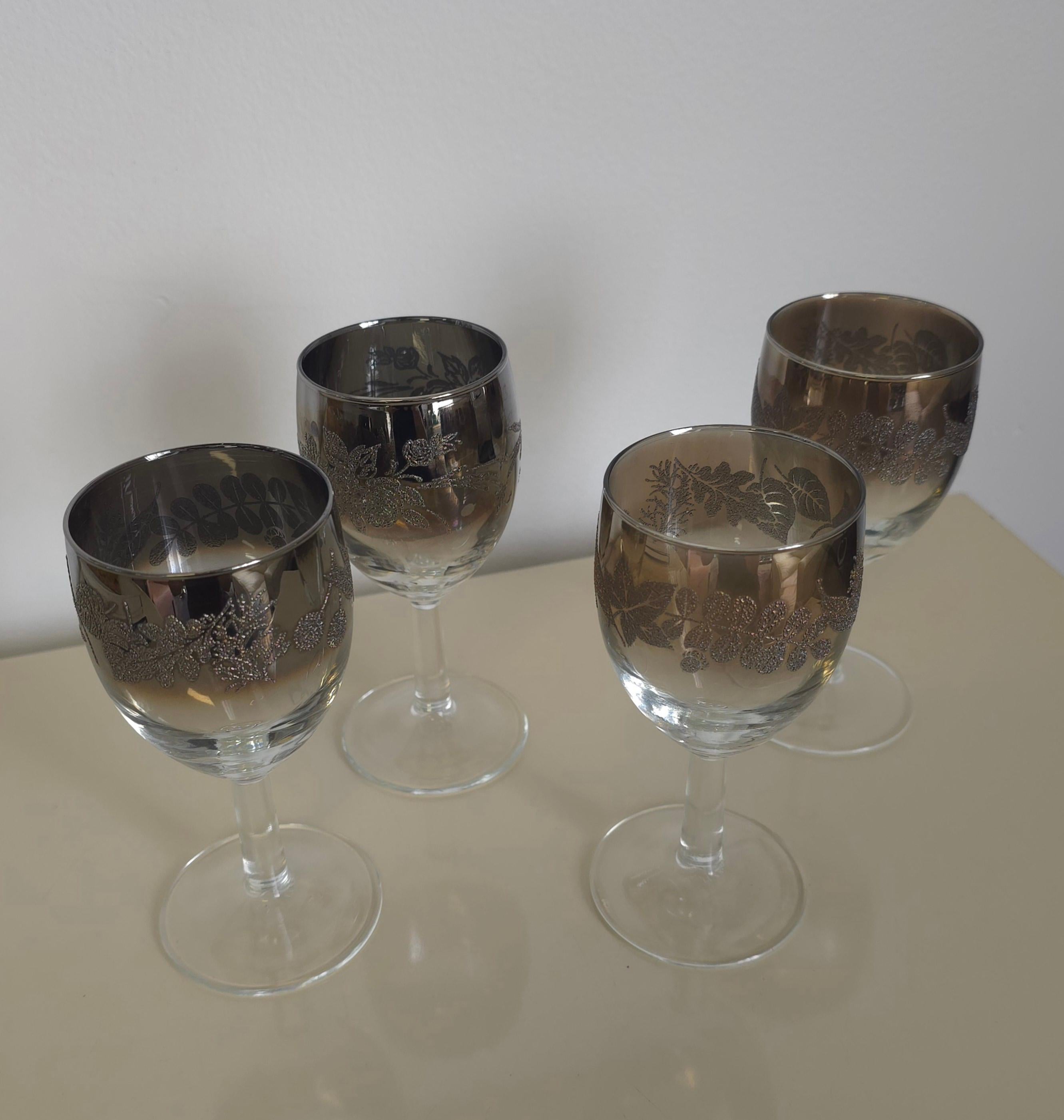 Dorothy Thorpe Dekorative Silber- Ombre-Getränke-/Champagner- und Weingläser aus Silber (amerikanisch) im Angebot