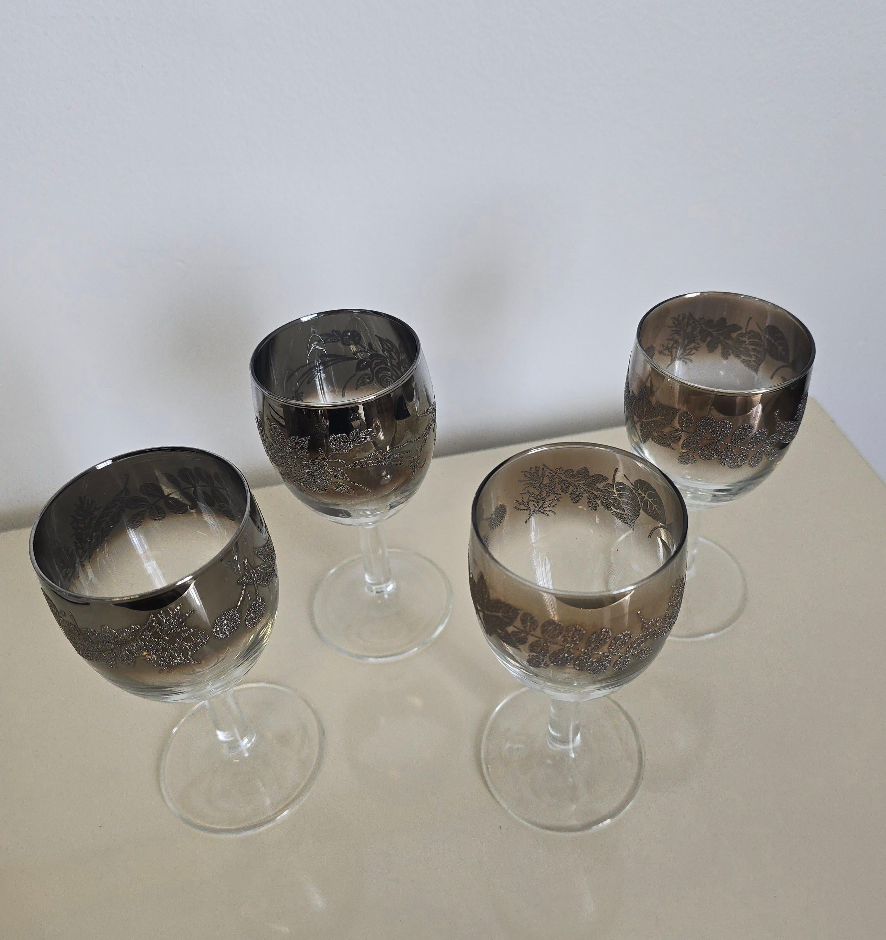 Dorothy Thorpe Dekorative Silber- Ombre-Getränke-/Champagner- und Weingläser aus Silber (Mitte des 20. Jahrhunderts) im Angebot