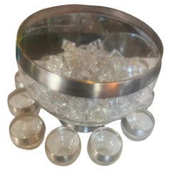 Dorothy Thorpe Glassware Barware Punch Bowl Set Mid Century 1960s