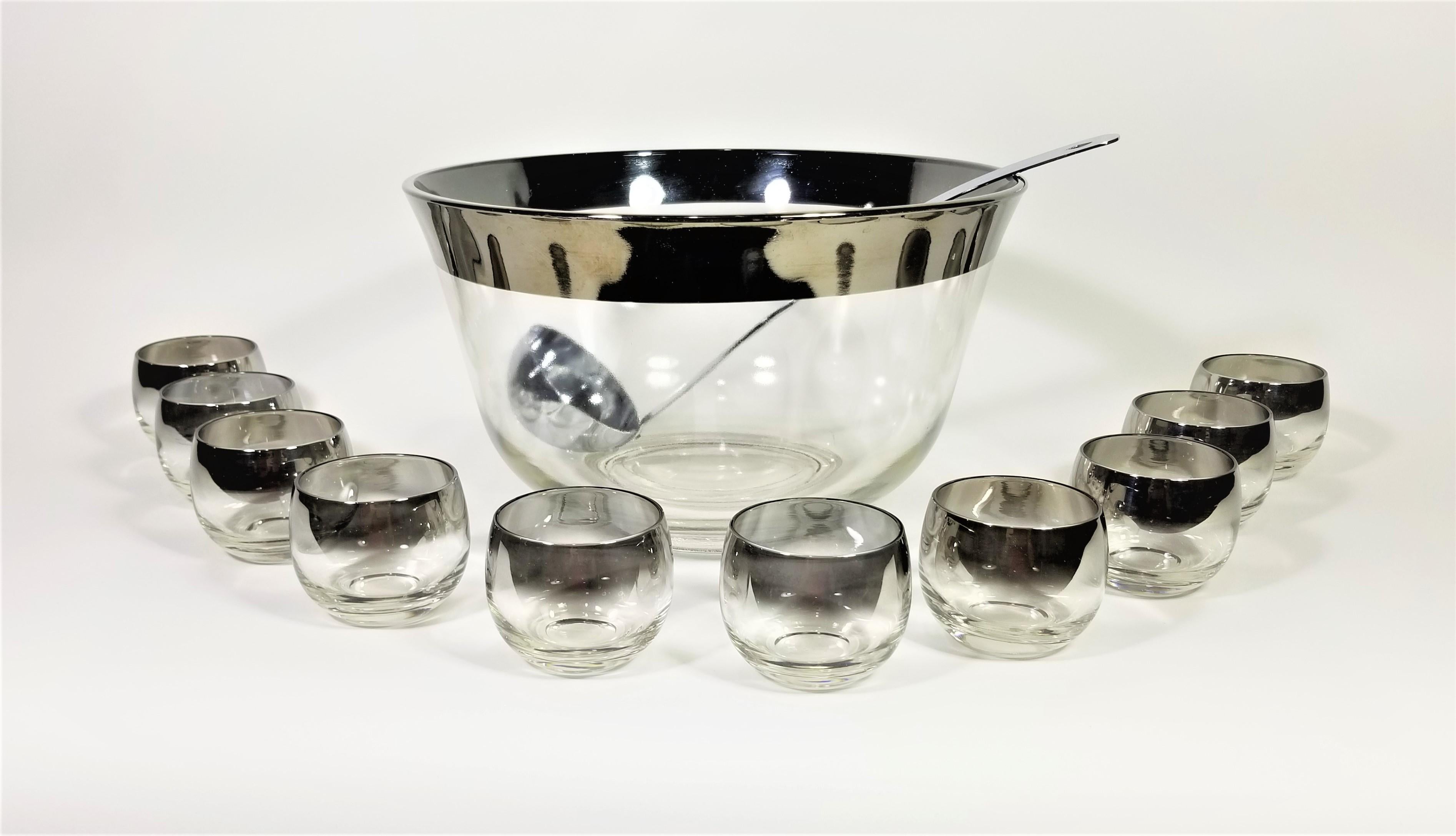 Dorothy Thorpe Glassware Barware Punch Bowl Set Mid Century 1960s  4