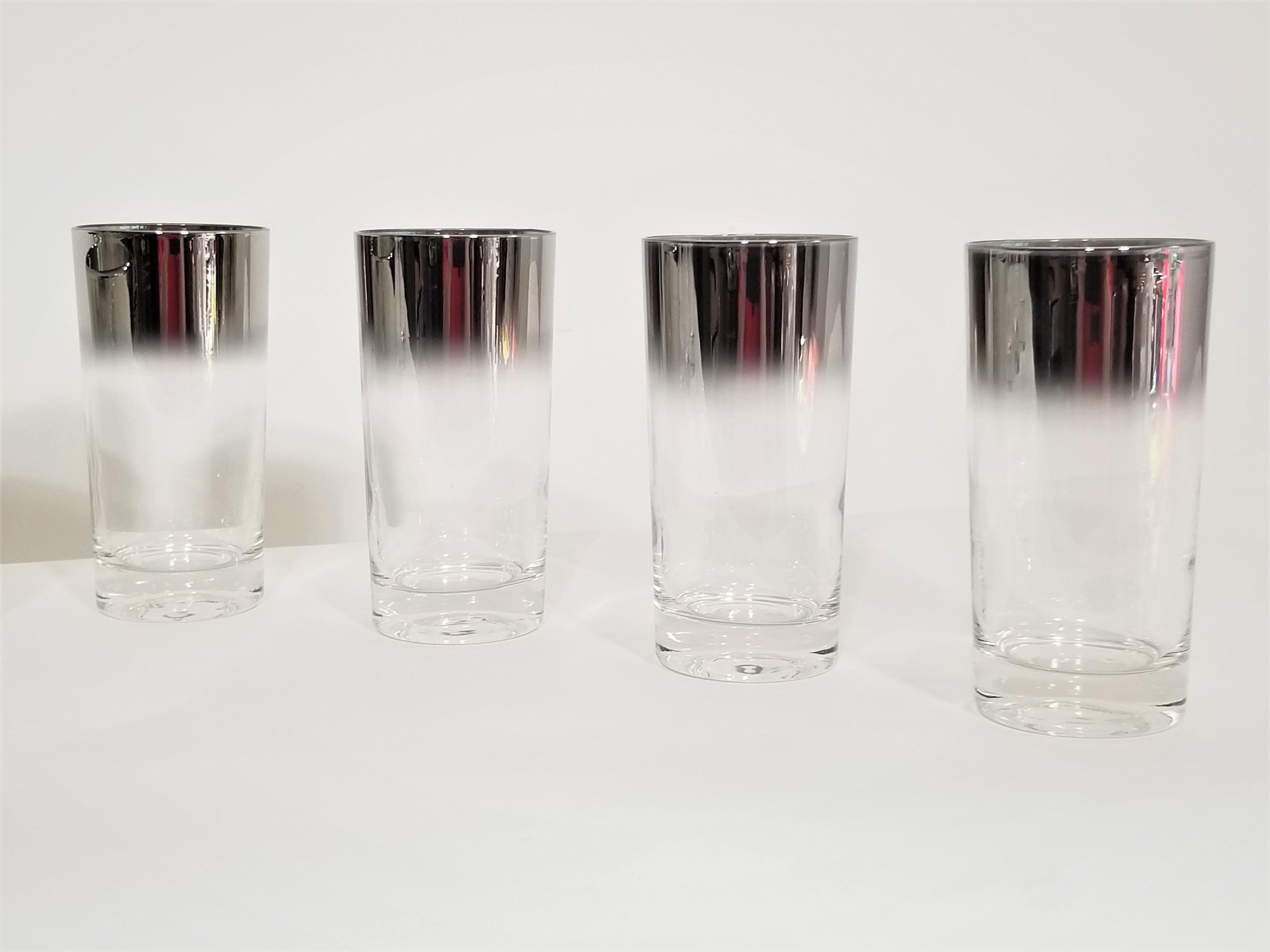 Dorothy Thorpe Glassware Barware Set of 8 with Ice Bucket Midcentury 4