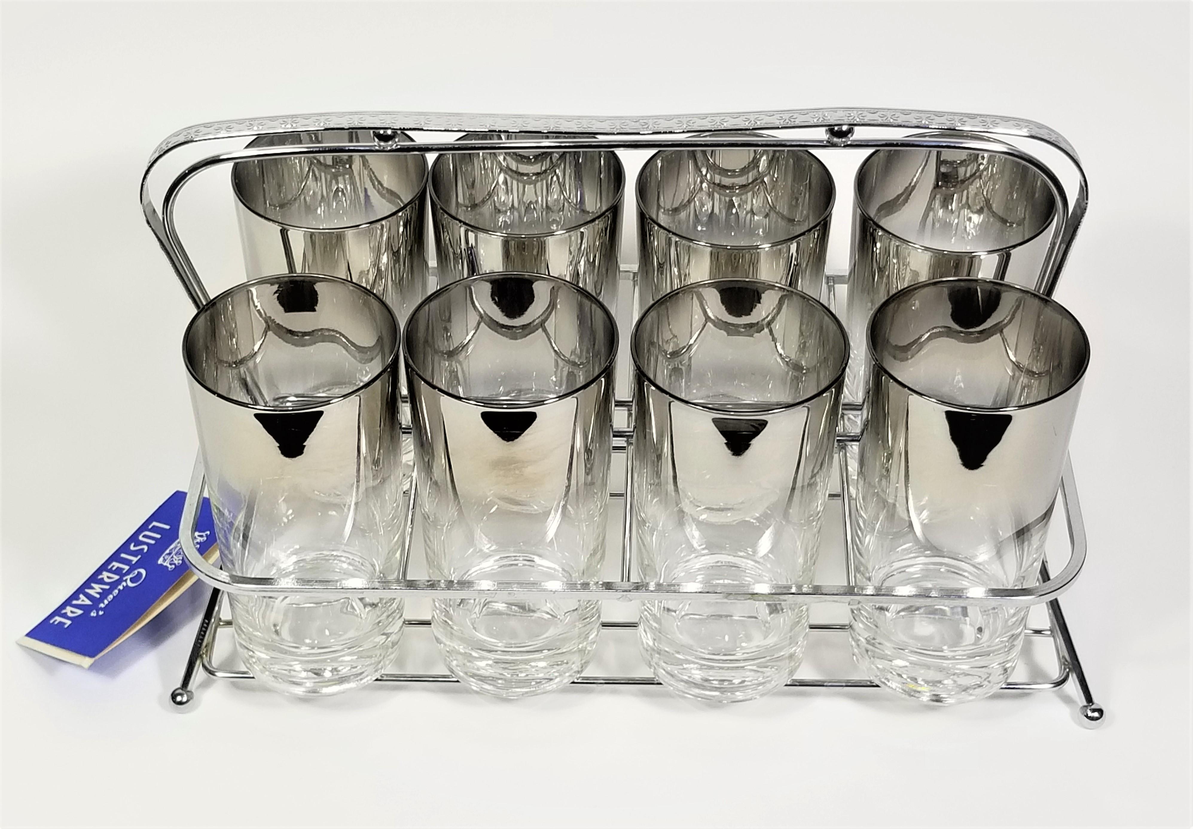 Dorothy Thorpe Highball Glassware Barware Mid Century 1960s Unused In Excellent Condition For Sale In New York, NY