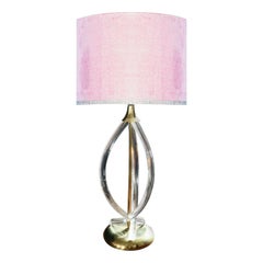 Dorothy Thorpe Lucite Modern Regency Pretzel Table Lamp, 1960s, Brass