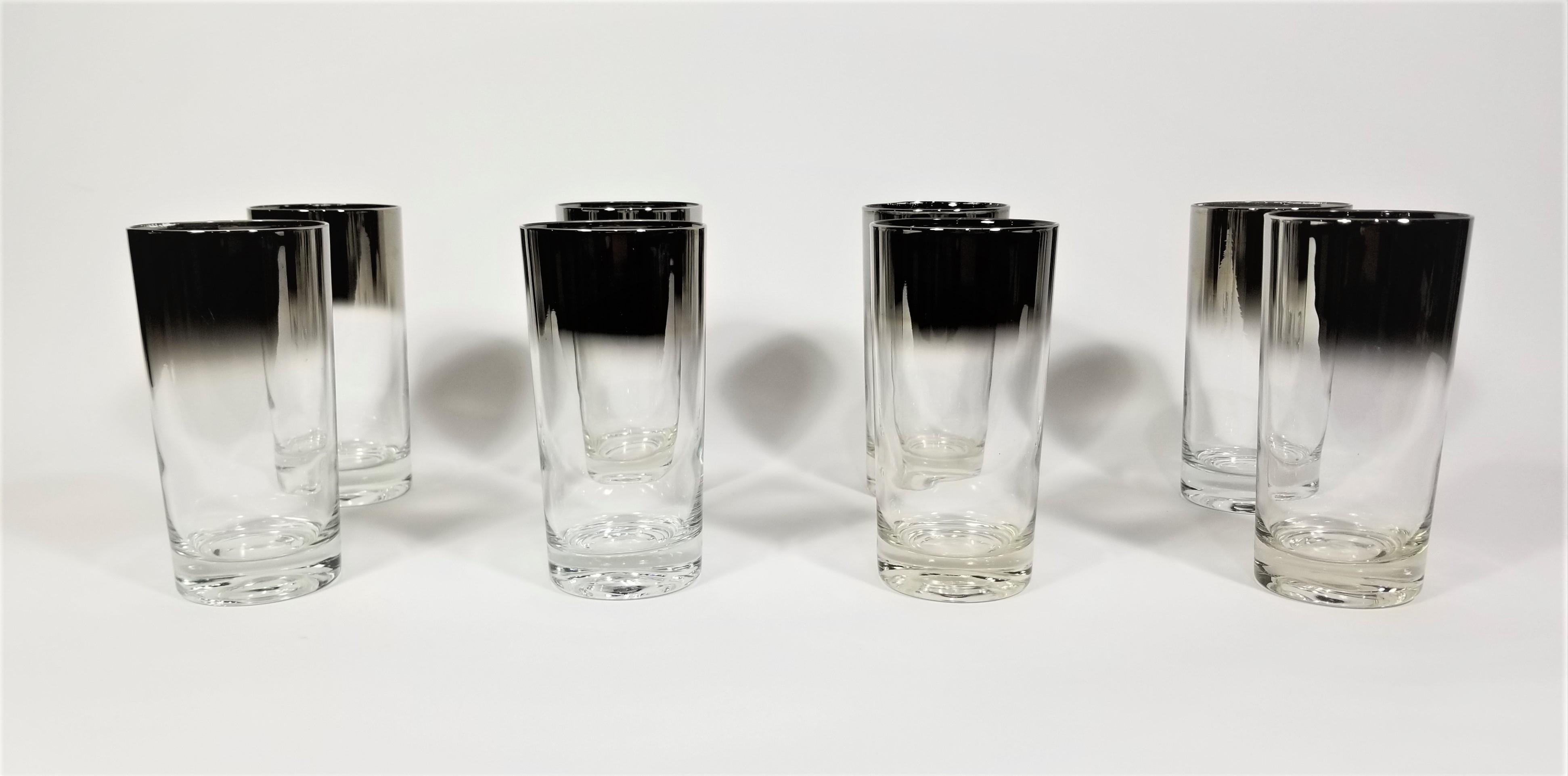 Mid-Century Modern Dorothy Thorpe Mid Century 1960s Glassware Barware Set of 8 For Sale