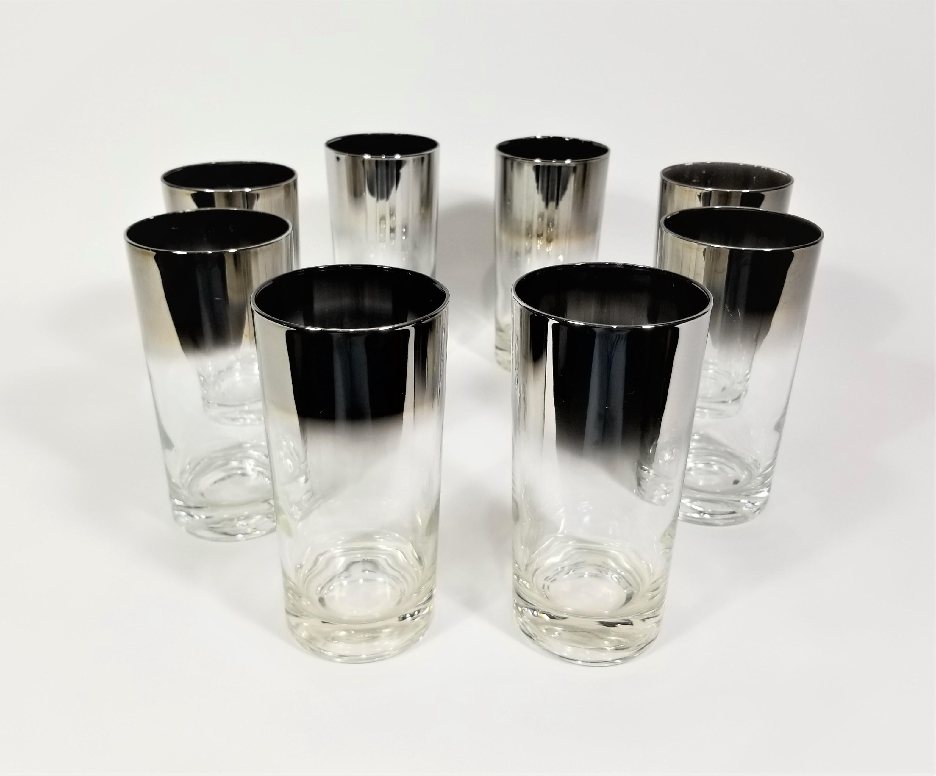 20th Century Dorothy Thorpe Mid Century 1960s Glassware Barware Set of 8 For Sale