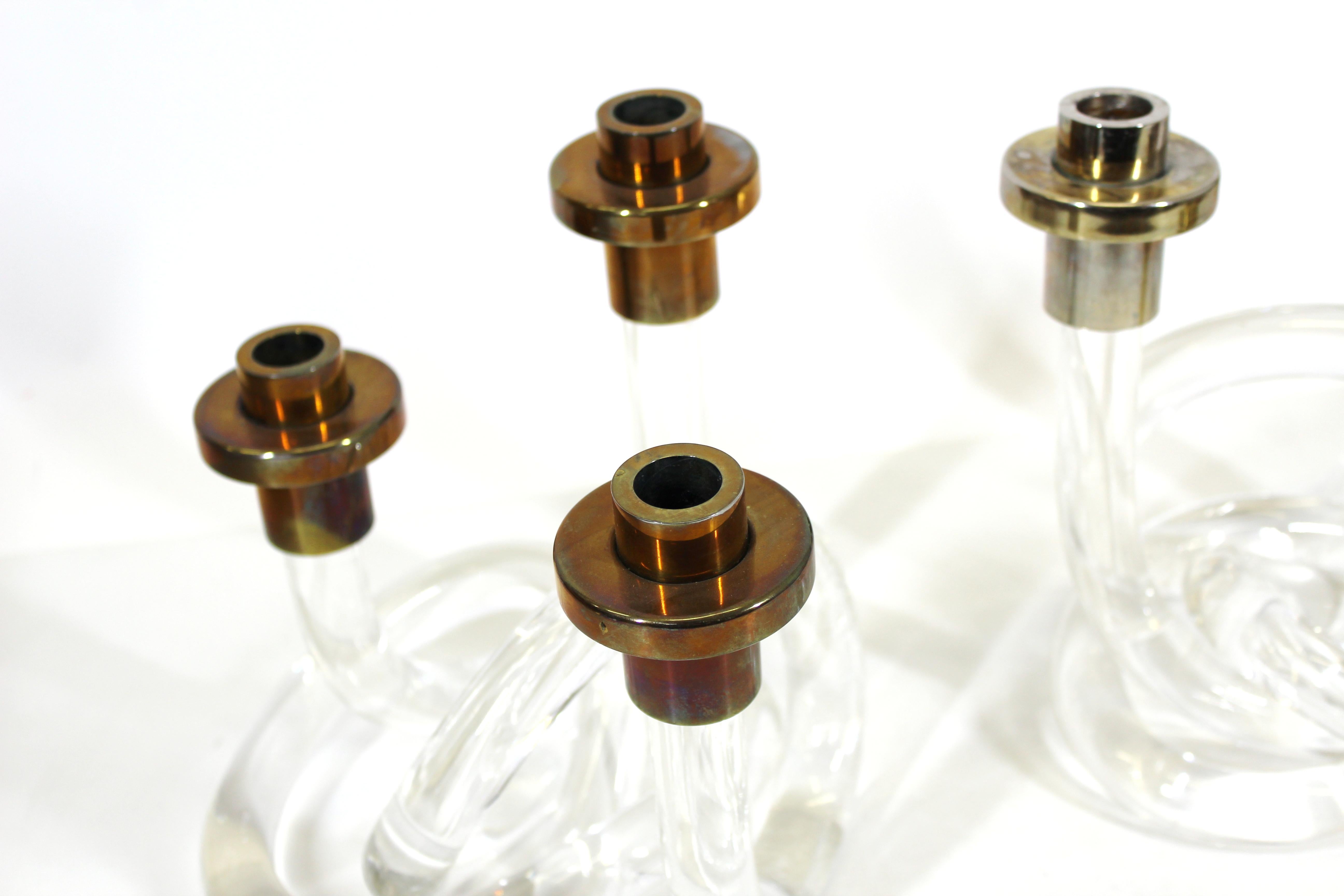 Mid-Century Modern Dorothy Thorpe Mid-Century Lucite Candleholders