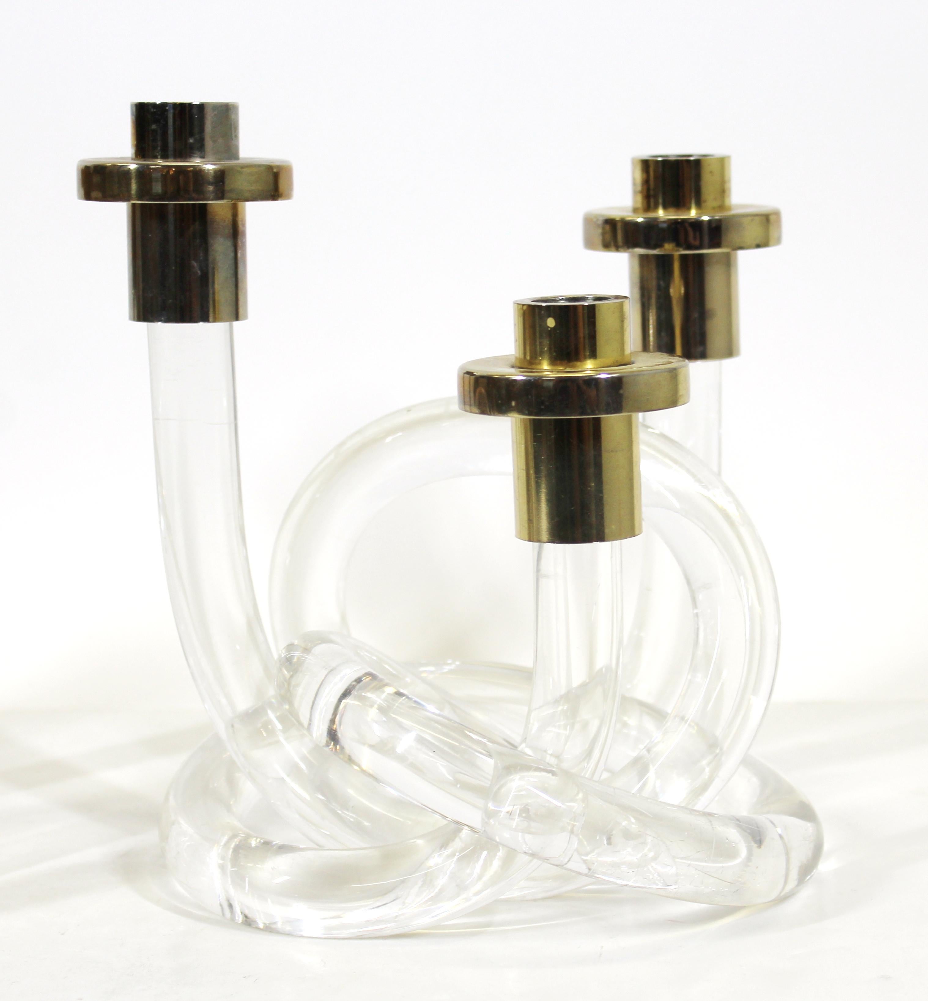 American Dorothy Thorpe Mid-Century Lucite Candleholders
