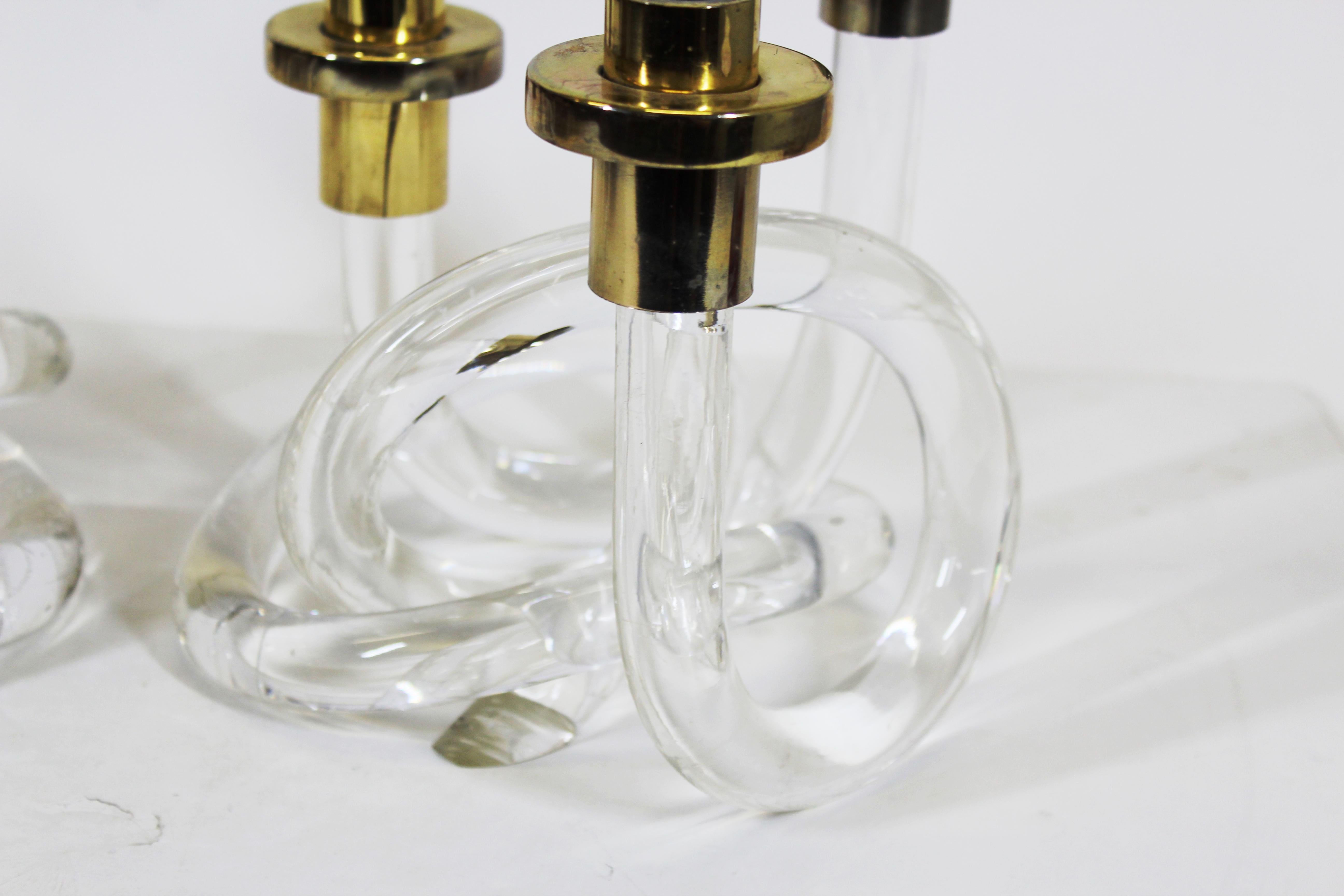 20th Century Dorothy Thorpe Mid-Century Lucite Candleholders