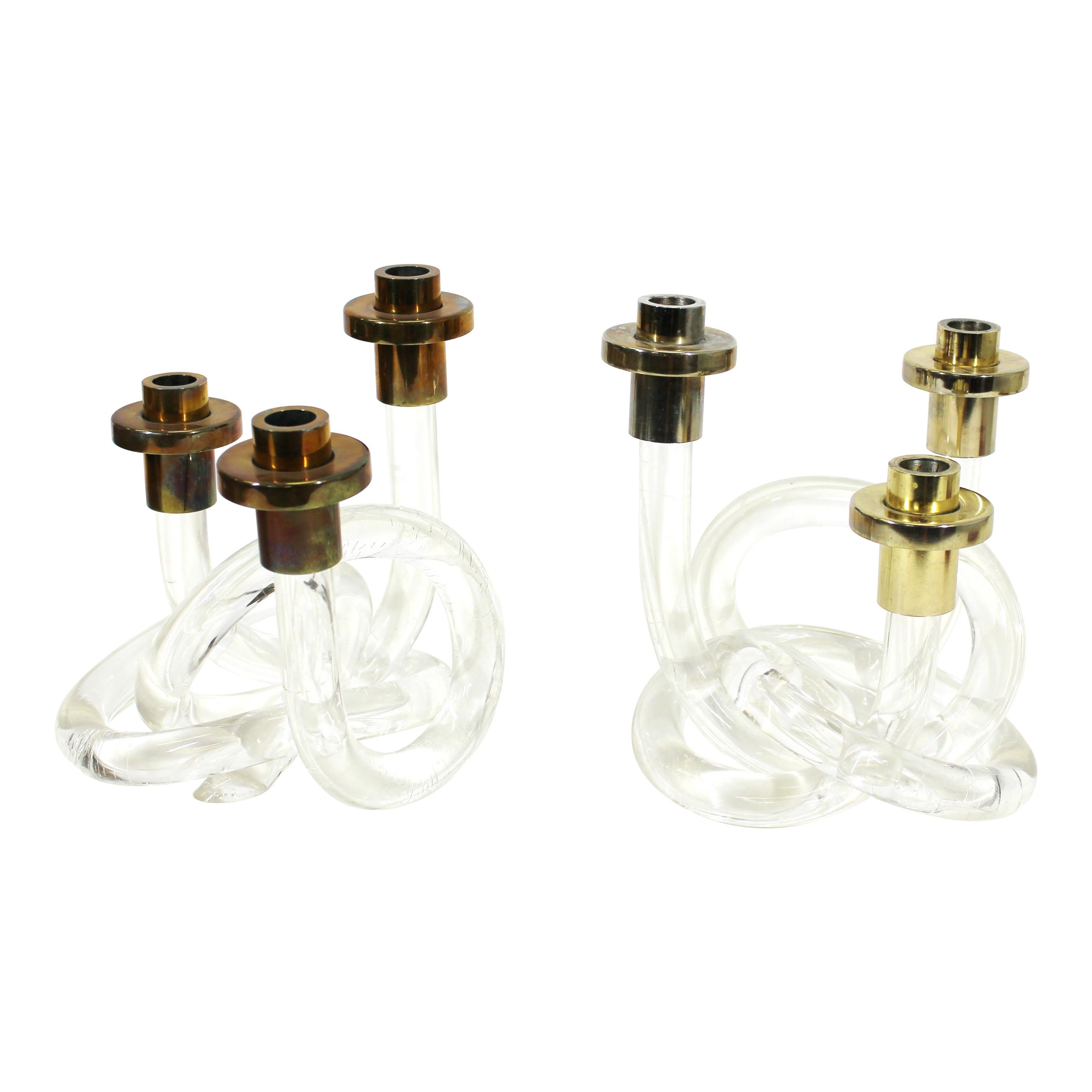 Dorothy Thorpe Mid-Century Lucite Candleholders