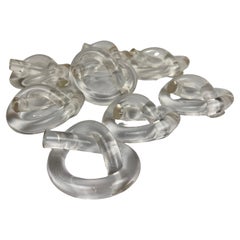 Mid-Century Modern Clear Lucite Naplin Rings by Dorothy Thorpe-Set of 8