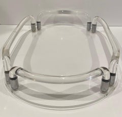 Dorothy Thorpe Mid-Century Modern Oval Lucite Tray, 1970's
